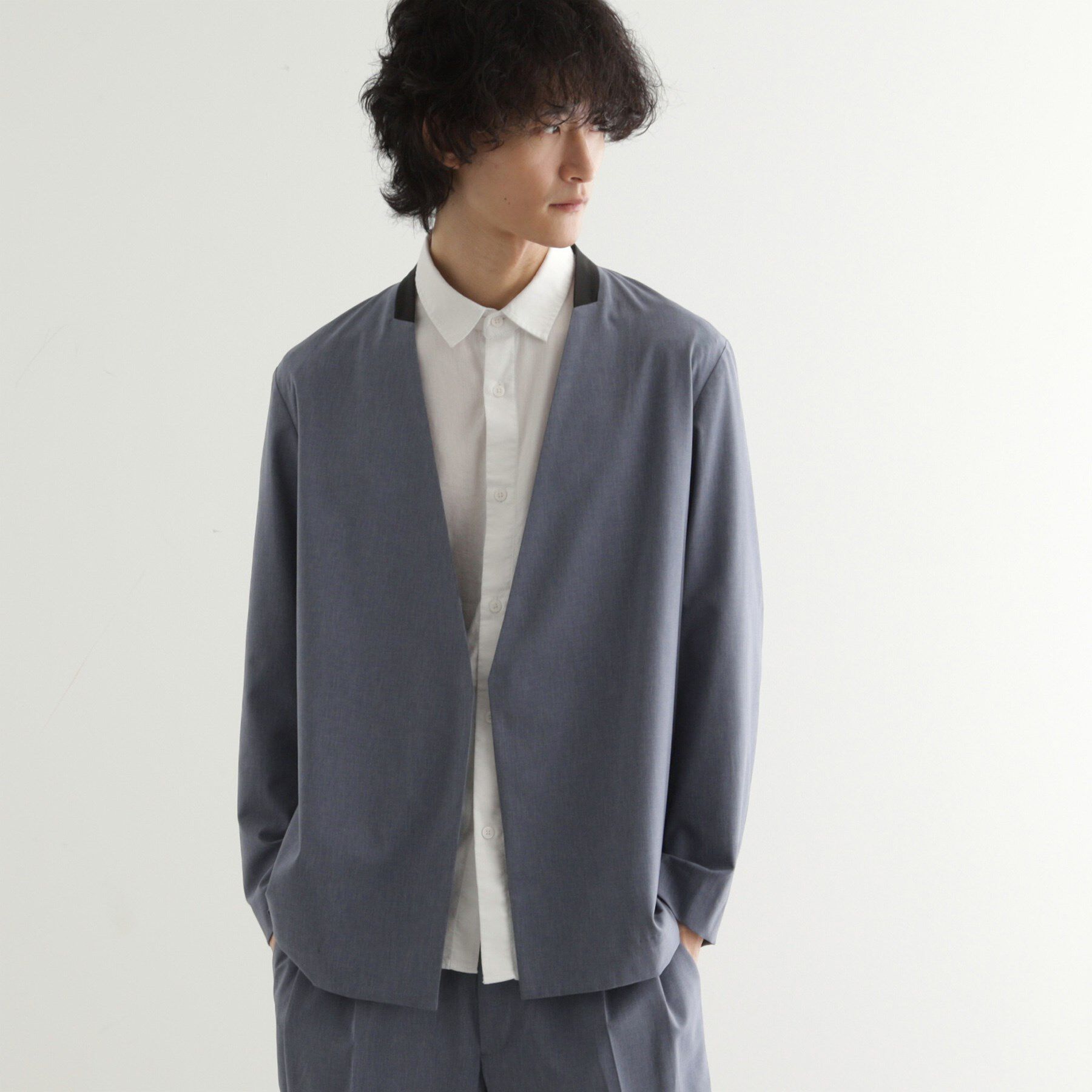 tk.TAKEO KIKUCHI「【吸水速乾】COOLMAX(R)サマーノーカラージャケット/セットアップ対応」|ノーカラージャケット|