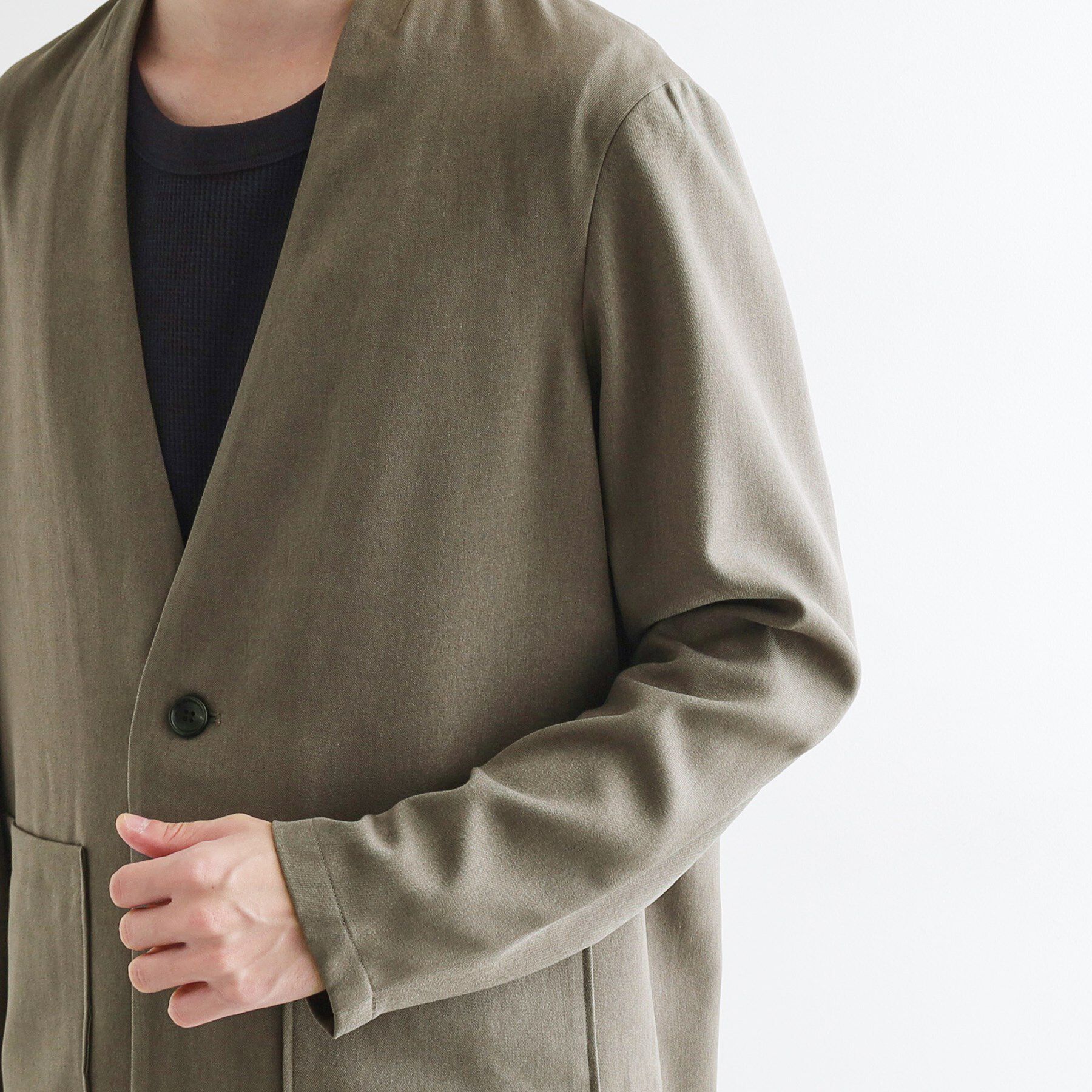 tk.TAKEO KIKUCHI「【セットアップ対応】ポリツイルノーカラージャケット」|ノーカラージャケット|