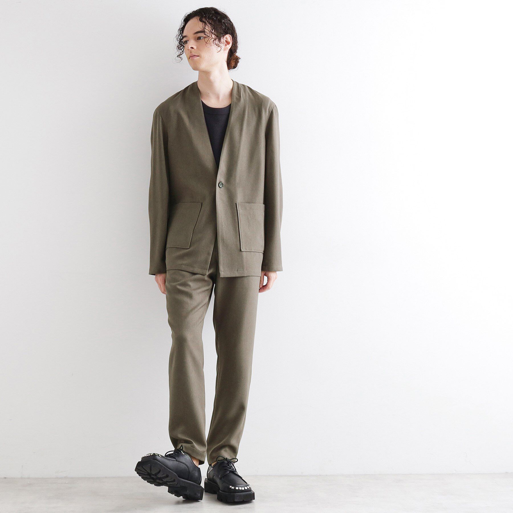 tk.TAKEO KIKUCHI「【セットアップ対応】ポリツイルノーカラージャケット」|ノーカラージャケット|