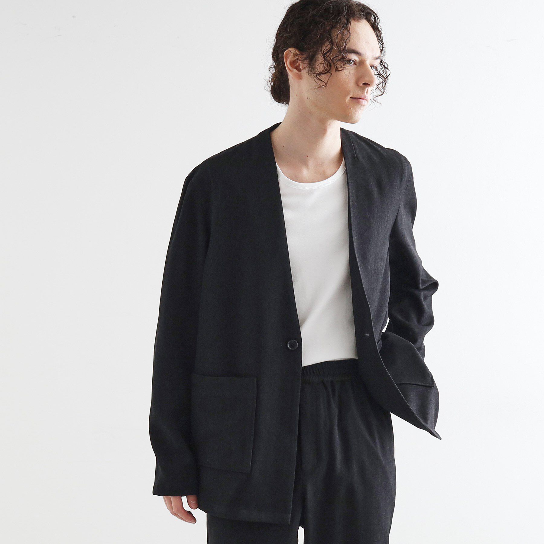 tk.TAKEO KIKUCHI「【セットアップ対応】ポリツイルノーカラージャケット」|ノーカラージャケット|