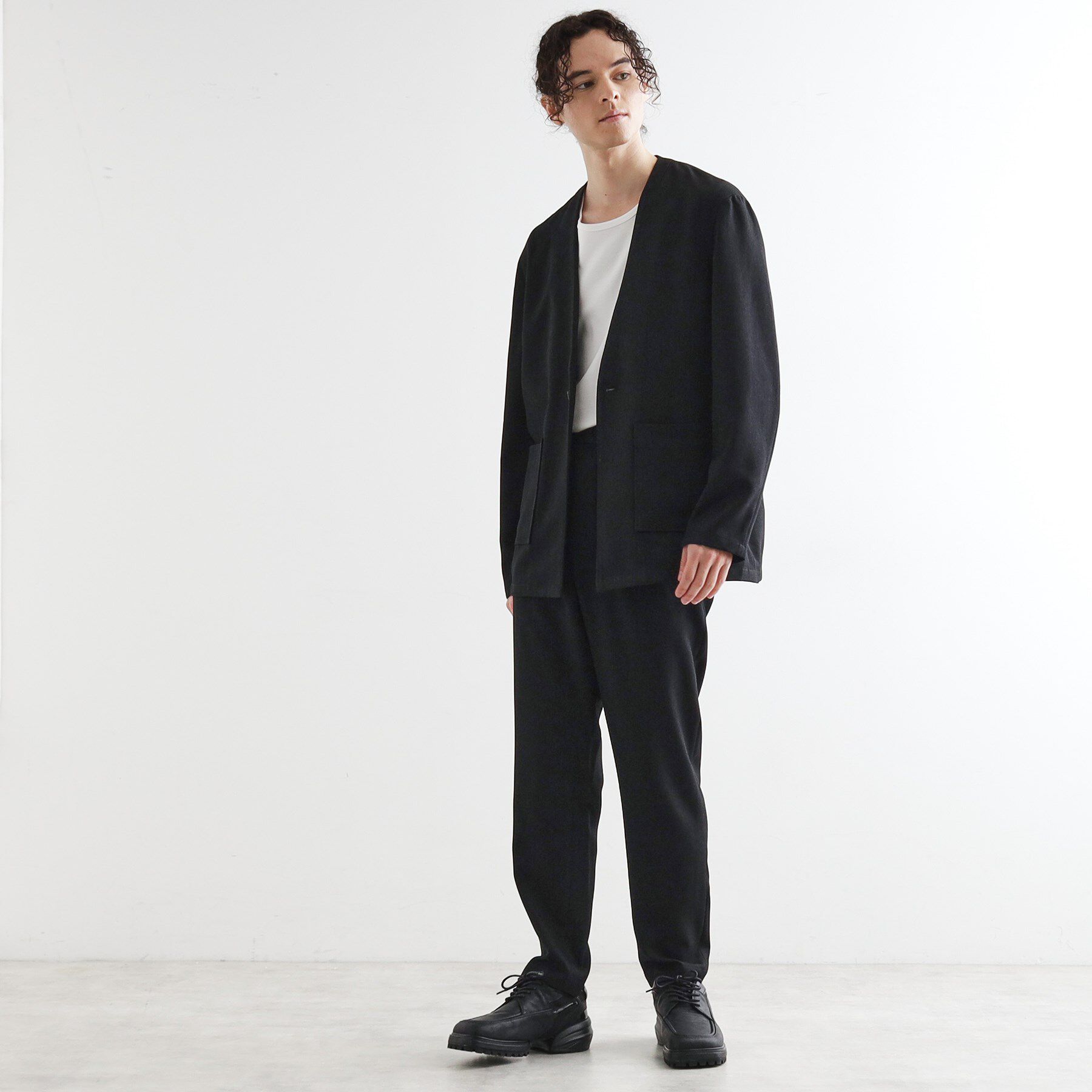 tk.TAKEO KIKUCHI「【セットアップ対応】ポリツイルノーカラージャケット」|ノーカラージャケット|