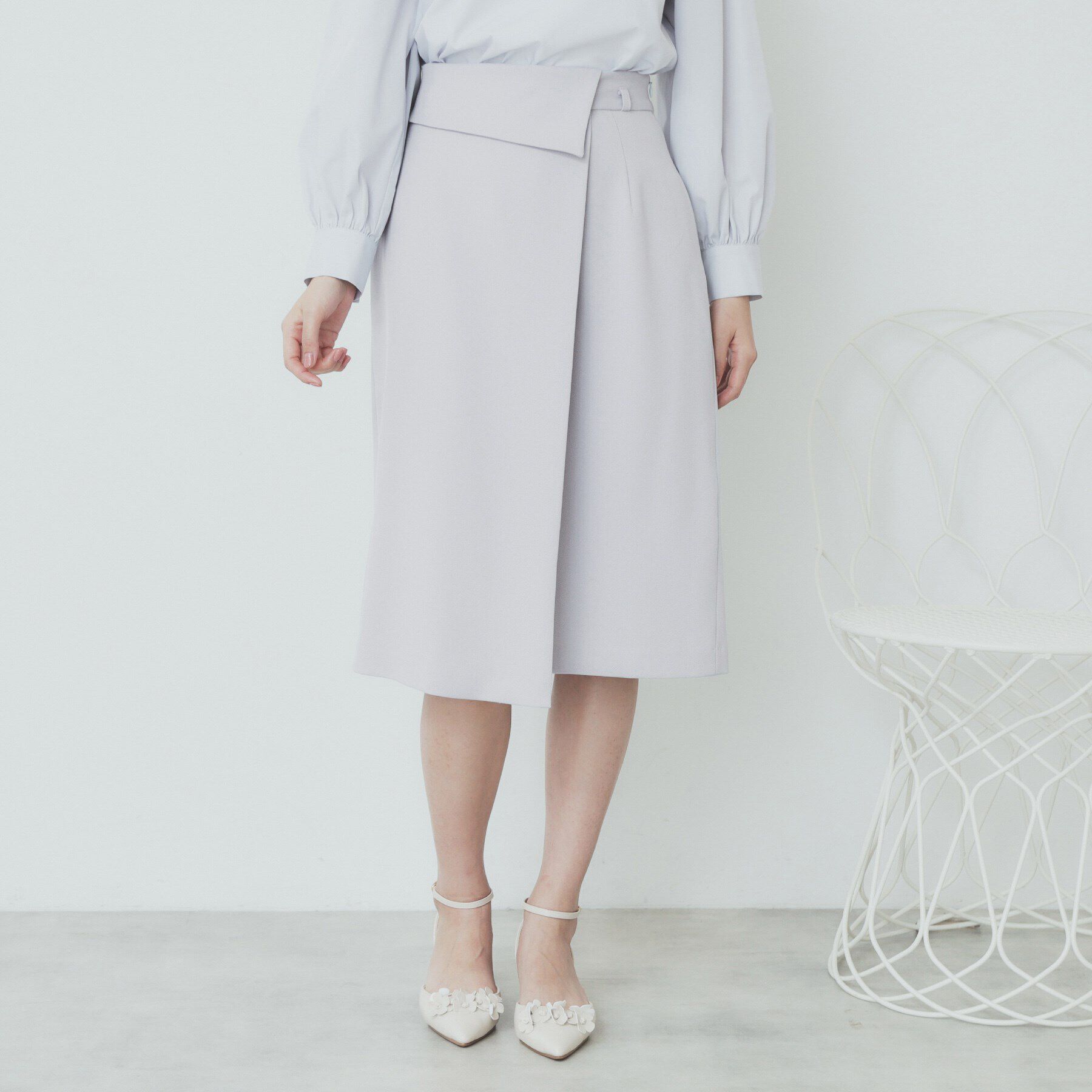 index「Aラインラップスカート【洗濯機洗い可/イージーアイロン/防シワ】」|スカート|