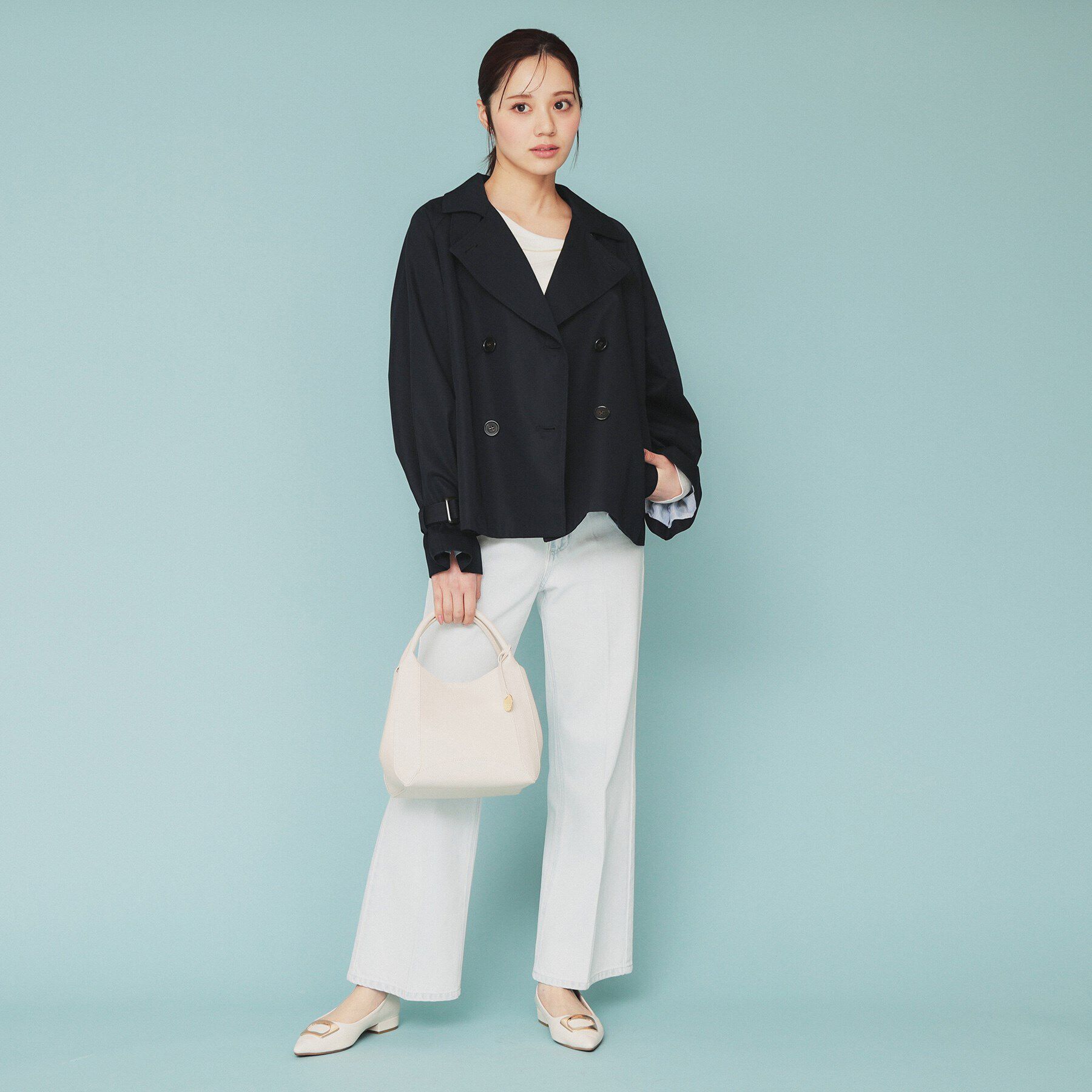 index「キャンディースリーブショートトレンチコート【洗濯機洗い可/撥水/静電気防止】」|トレンチコート|