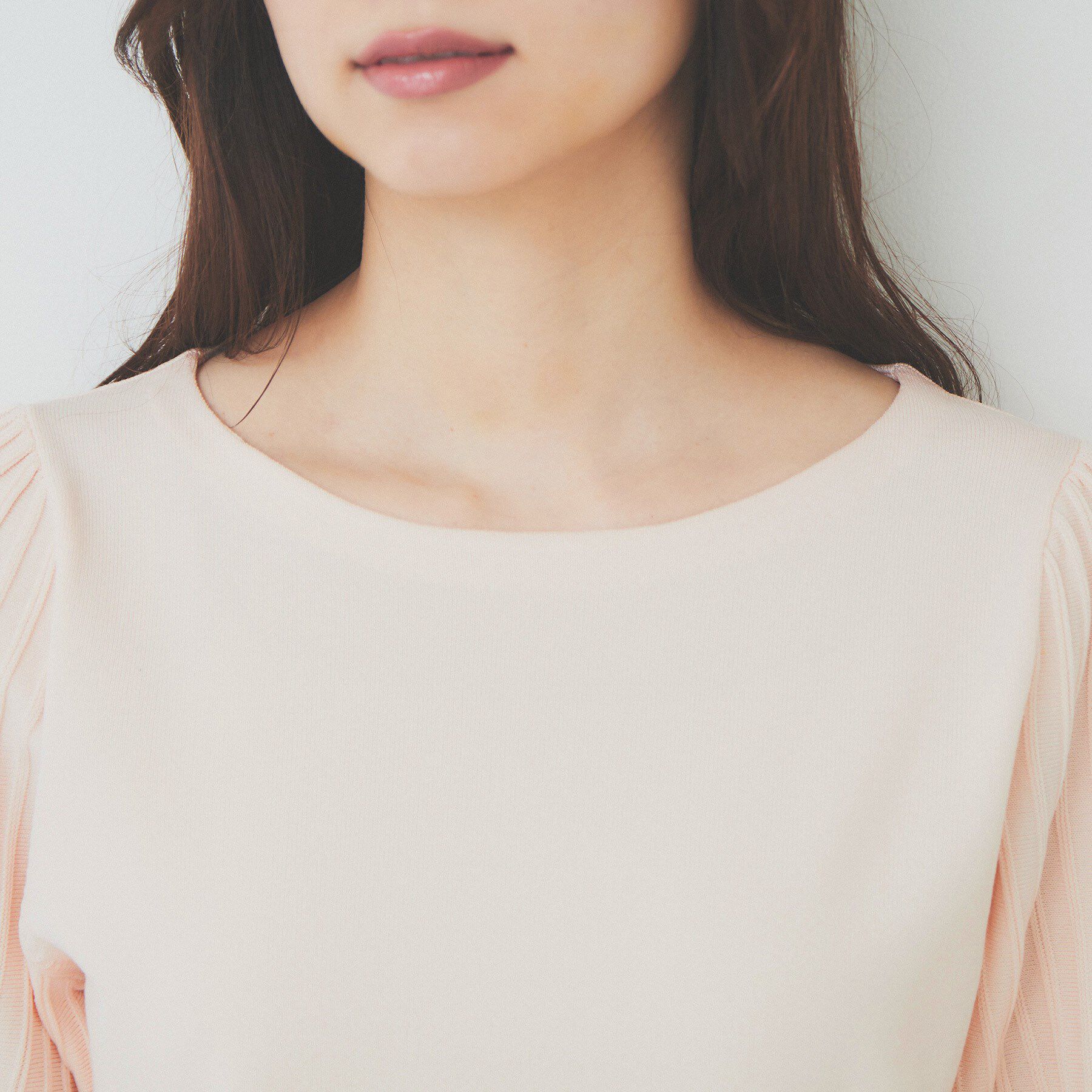 index「プリーツスリーブボートネックニット【洗濯機洗い可】」|ニット・セーター|