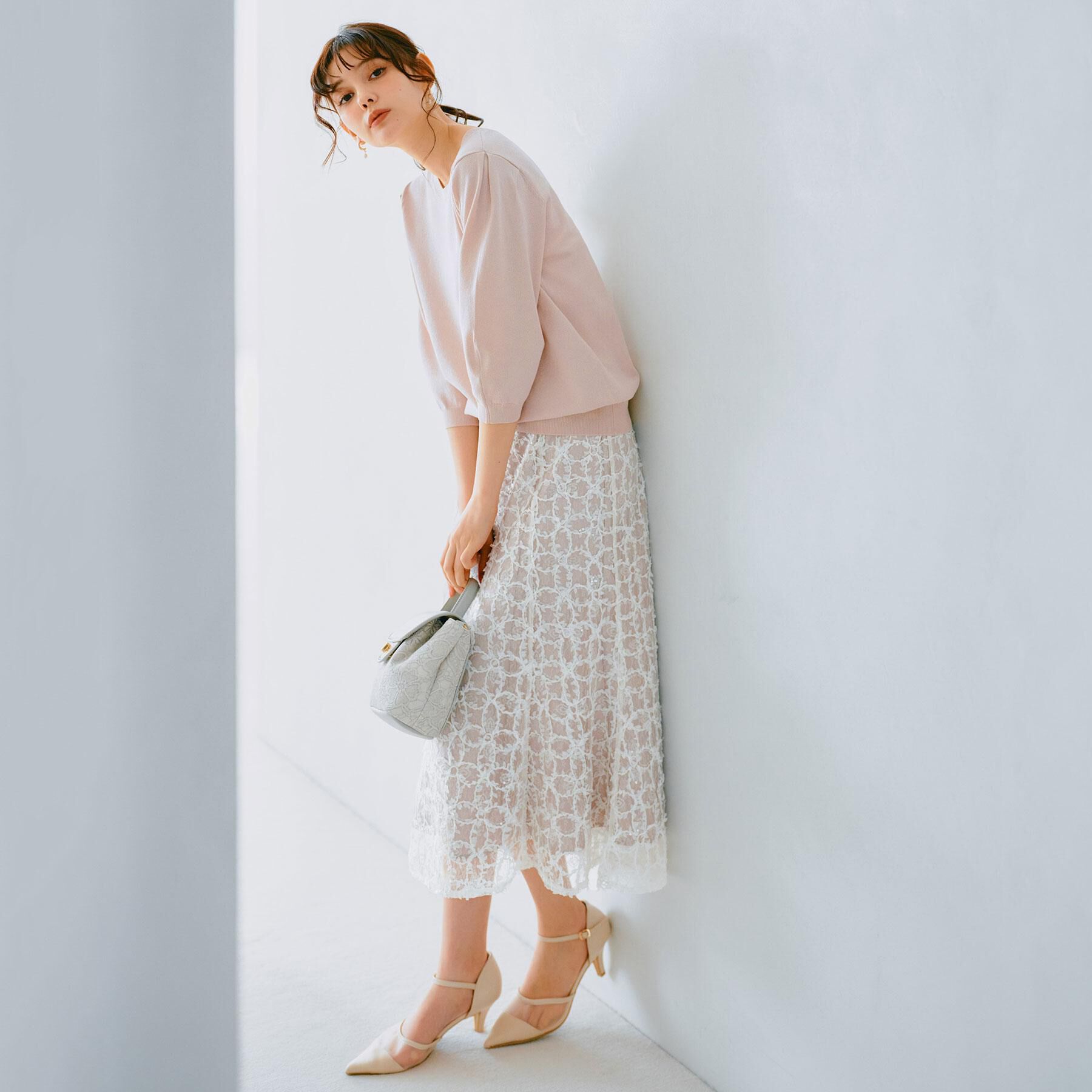 index「フラワーレース刺繍マーメイドスカート【洗濯機洗い可】」|スカート|