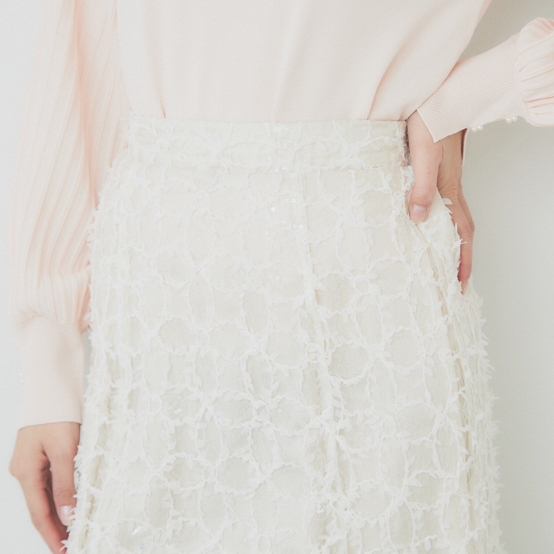 index「フラワーレース刺繍マーメイドスカート【洗濯機洗い可】」|スカート|