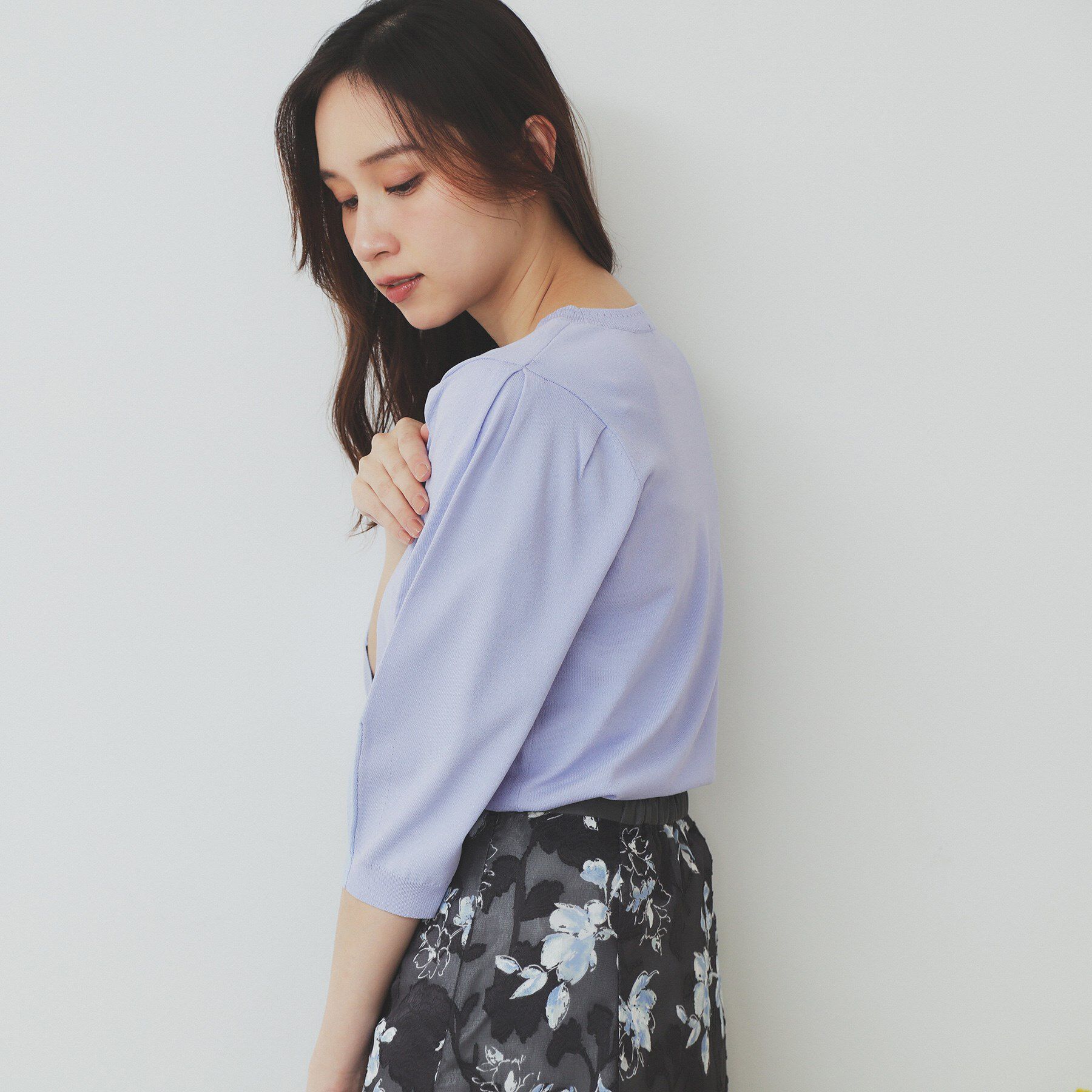 index「《7色展開/XS-LLサイズ》クルーネックデザインスリーブニット【洗濯機洗い可】」|ニット・セーター|