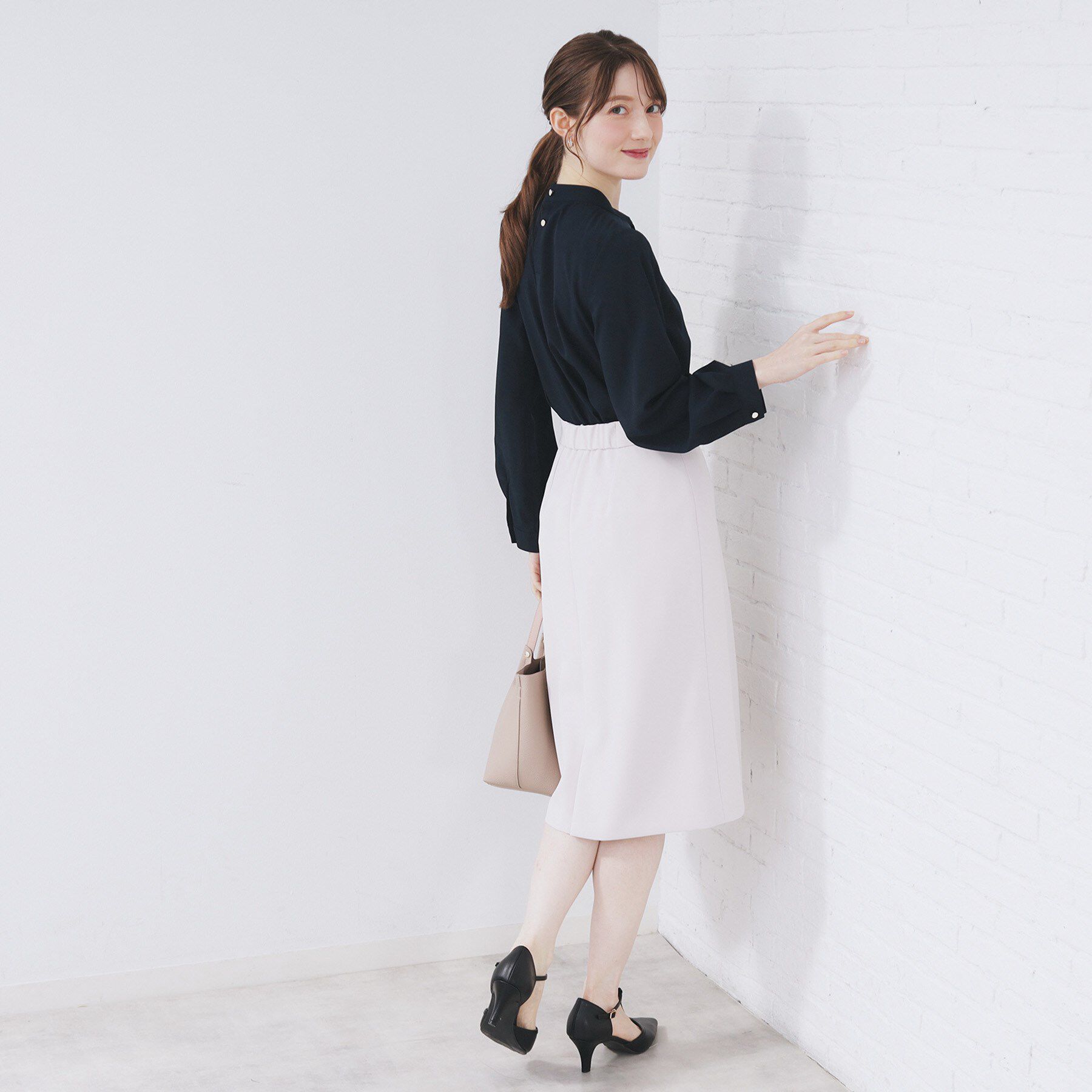 index「ボウタイタックブラウス【洗濯機OK/防シワ】《XS～3L》」|シャツ・ブラウス|