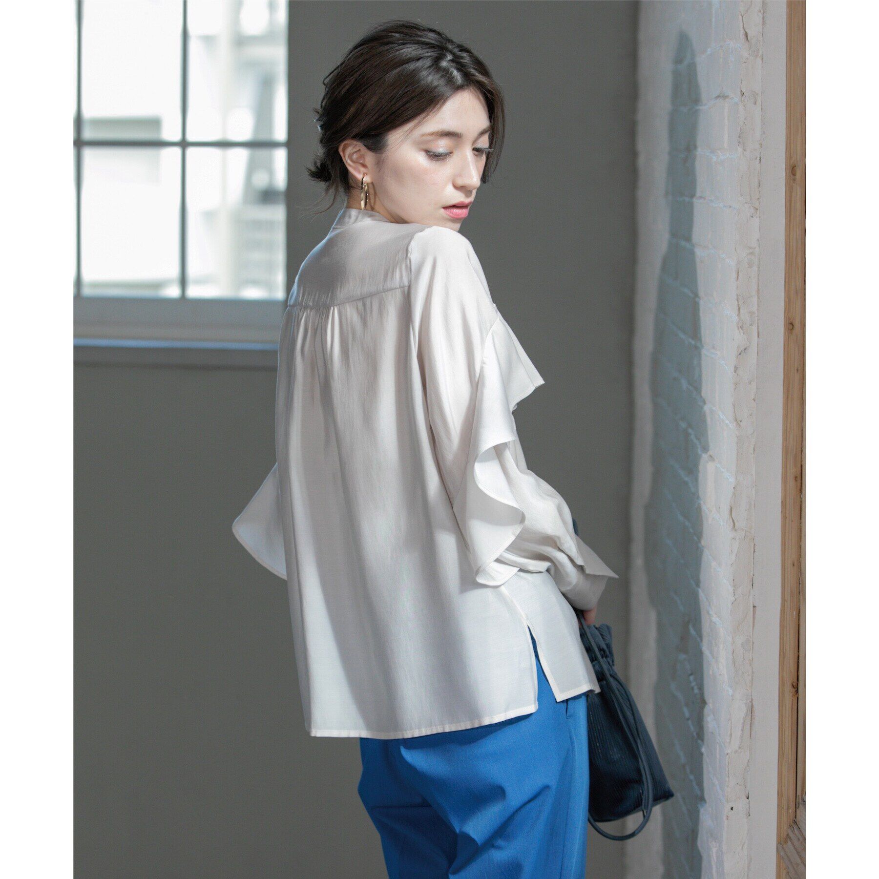 OPAQUE.CLIP「シアーフリルブラウス【洗濯機洗い可】」|シャツ・ブラウス|