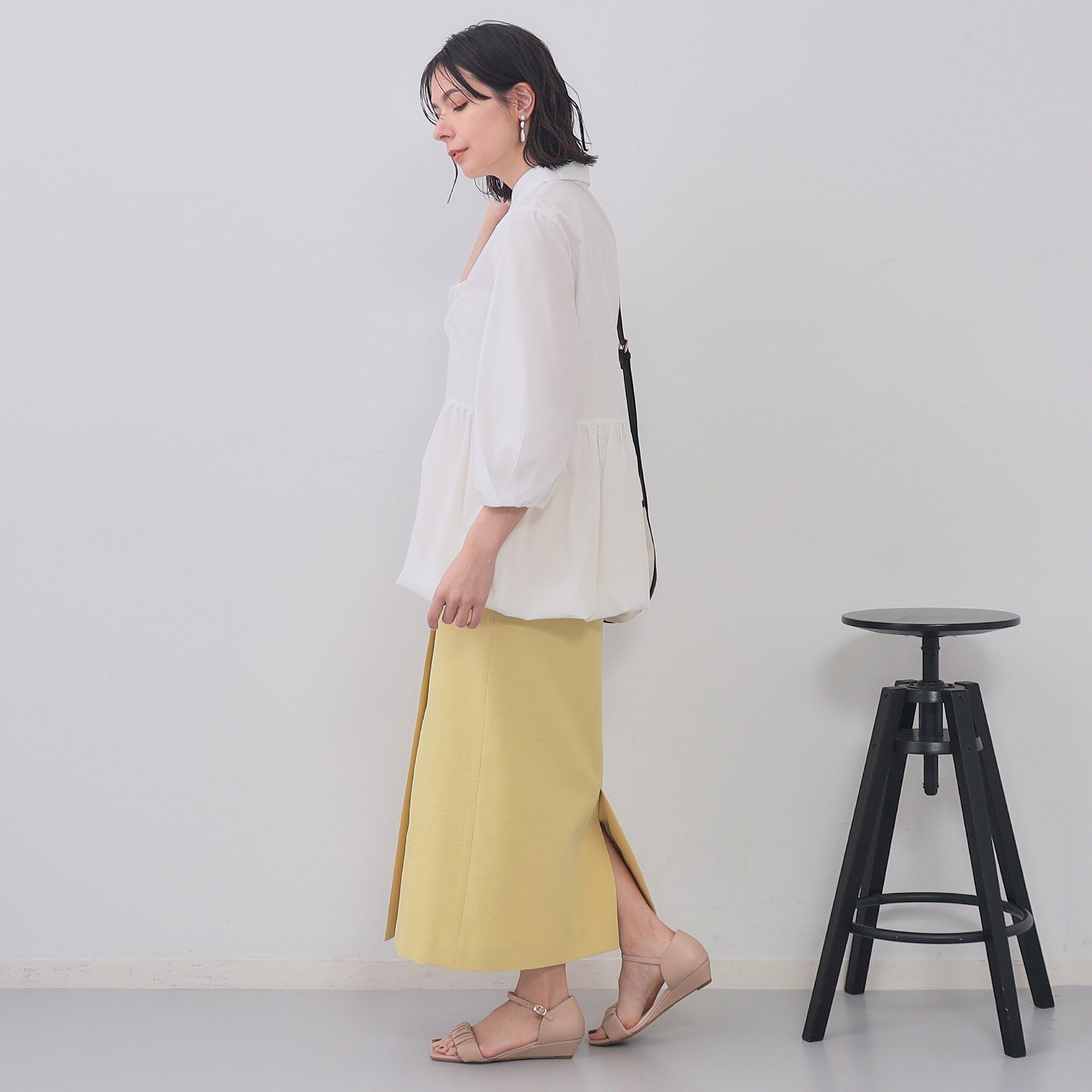 OPAQUE.CLIP「裾バルーンペプラムシャツ【洗濯機洗い可】」|シャツ・ブラウス|