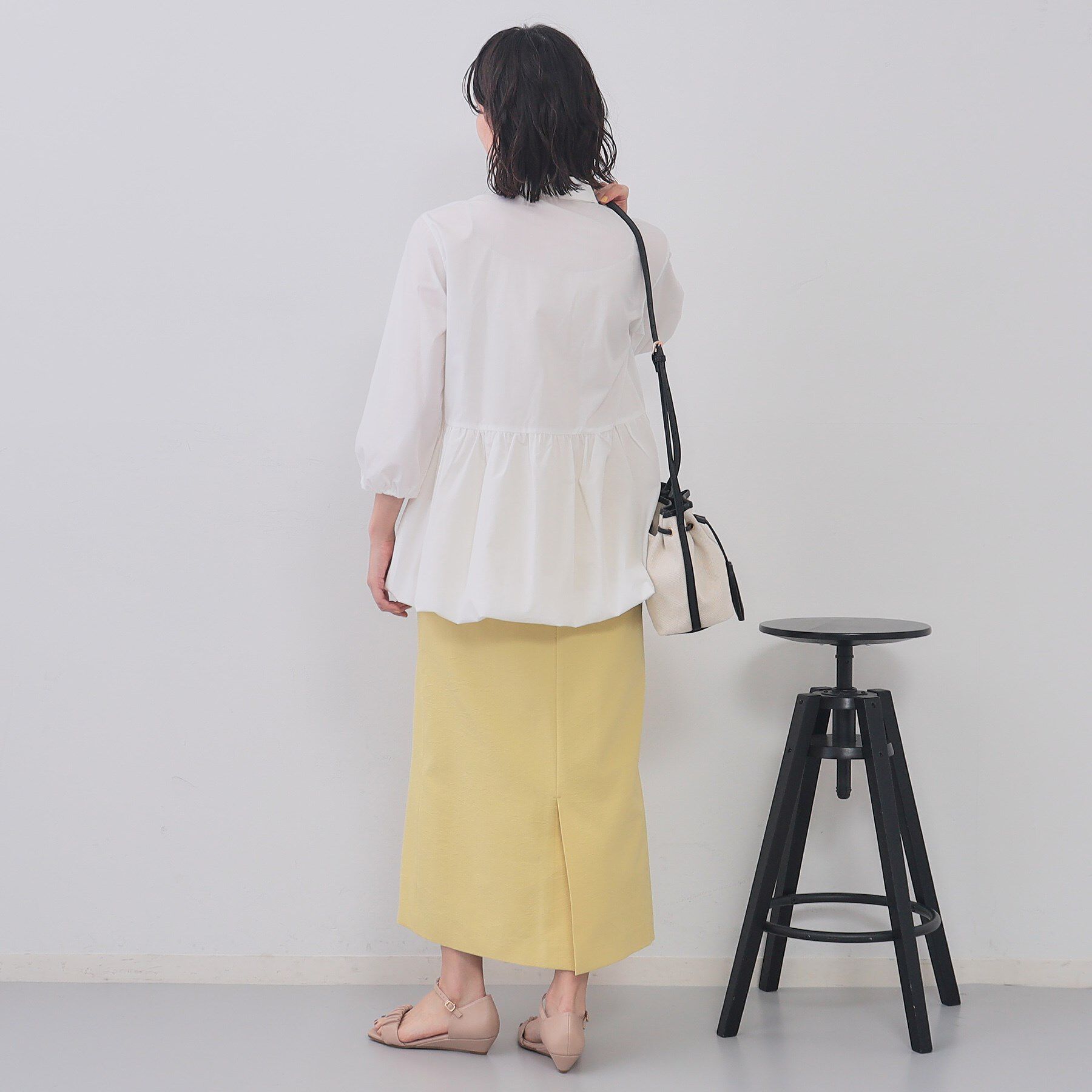OPAQUE.CLIP「裾バルーンペプラムシャツ【洗濯機洗い可】」|シャツ・ブラウス|