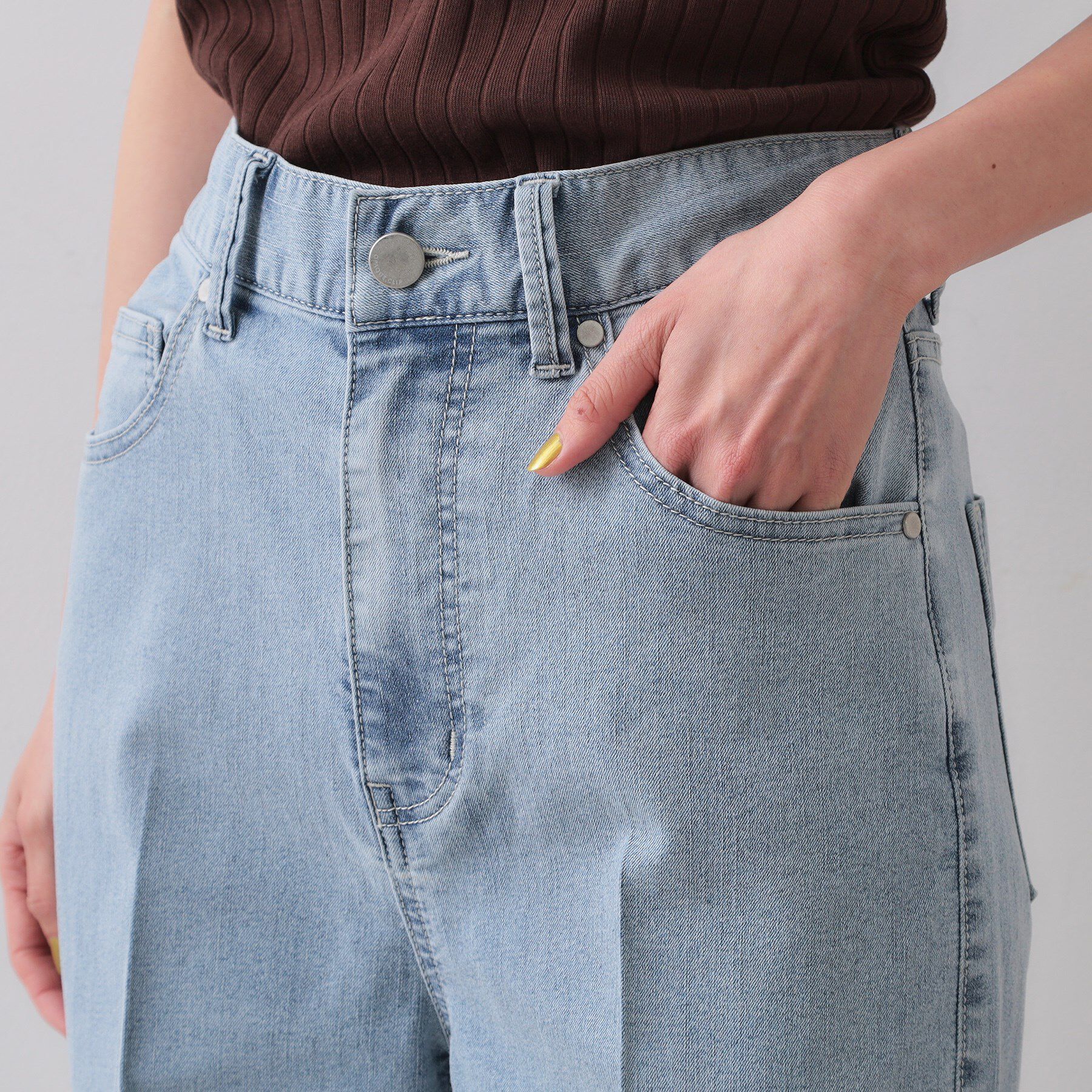 OPAQUE.CLIP「ストレッチライトオンスワイドデニム【洗濯機洗い可】」|デニム|