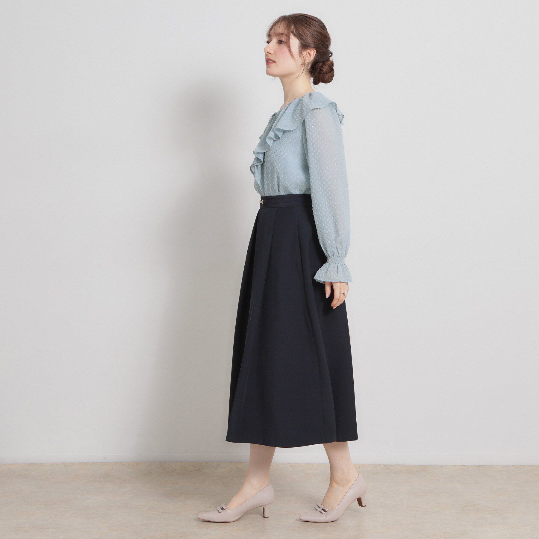 Couture broach「【着映え・洗える】ラメカットドビーフリルブラウス」|シャツ・ブラウス|