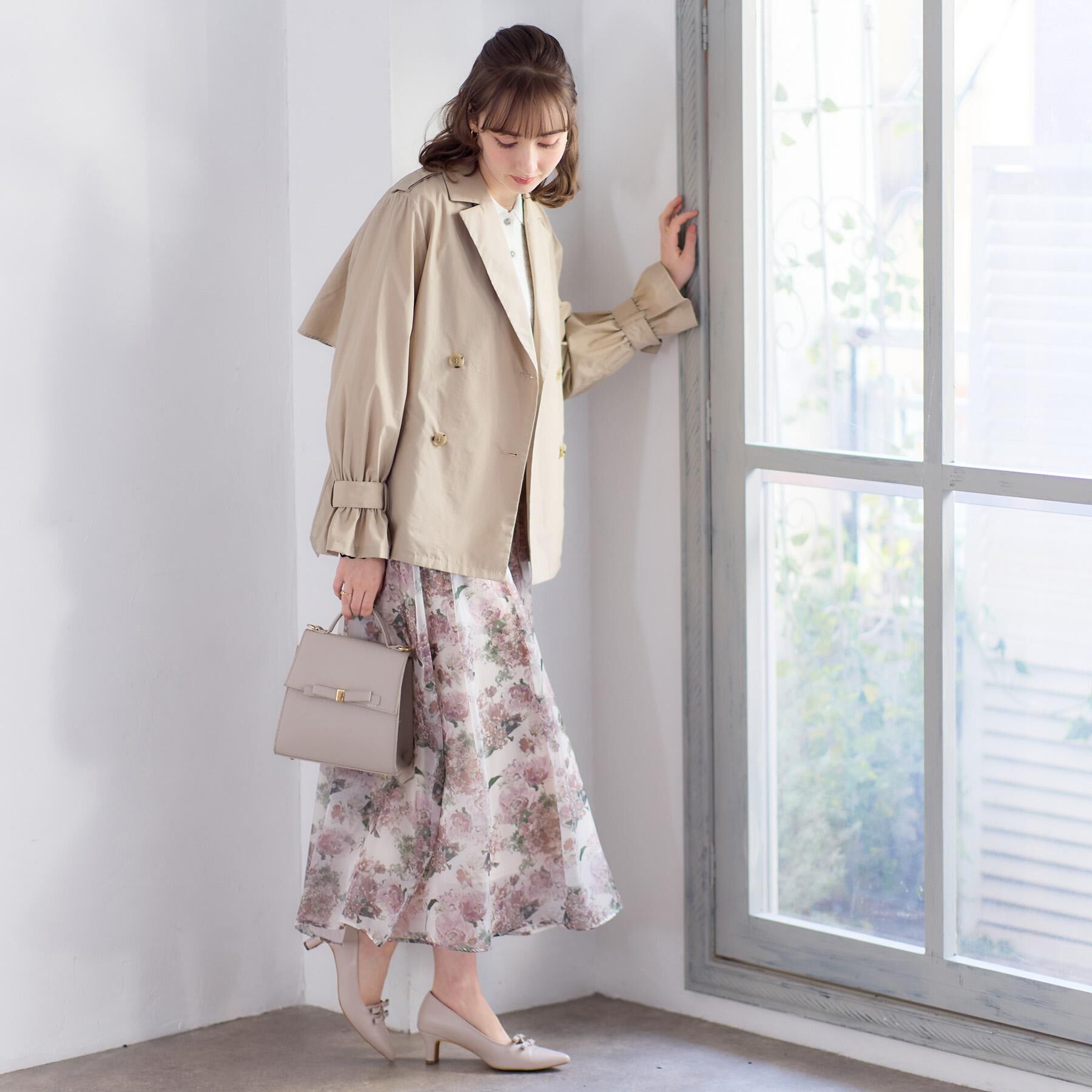 Couture broach「【撥水・洗える】ハーフ トレンチコート」|トレンチコート|