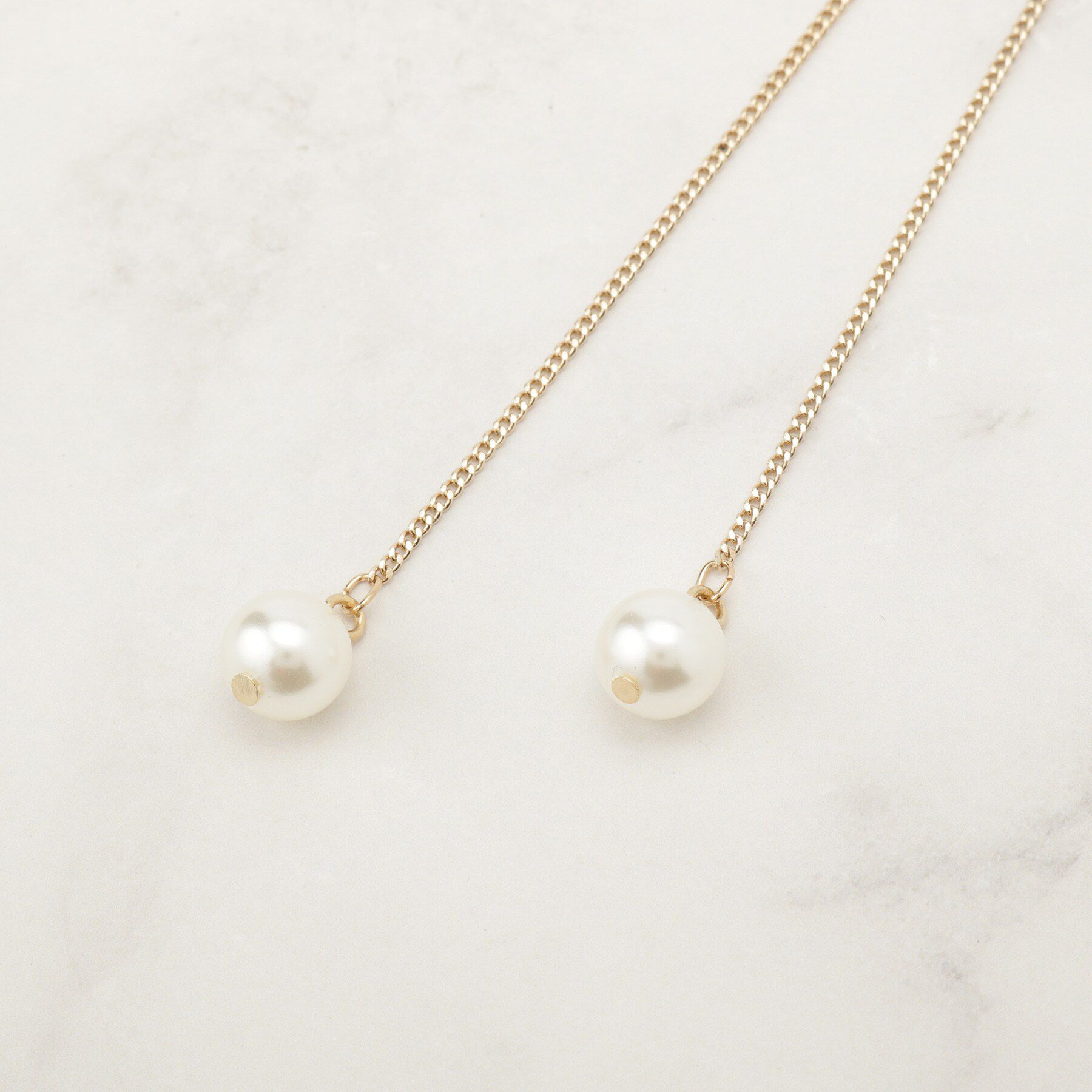 Couture broach「リボンパール調ロングネックレス」|ネックレス|