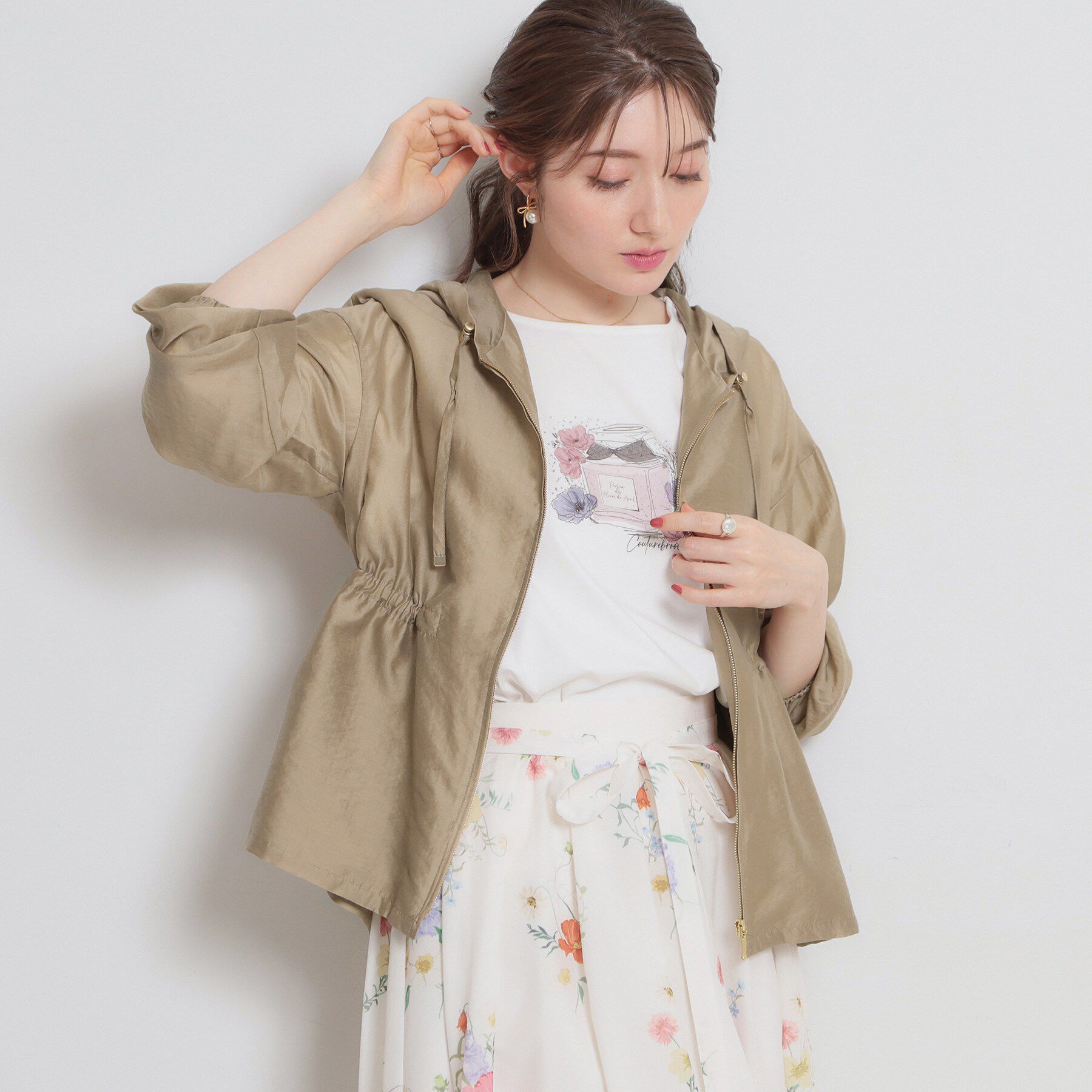 Couture broach「【洗える】愛されシアーマンパ」|ブルゾン・スタジャン|キャメルブラウン(0