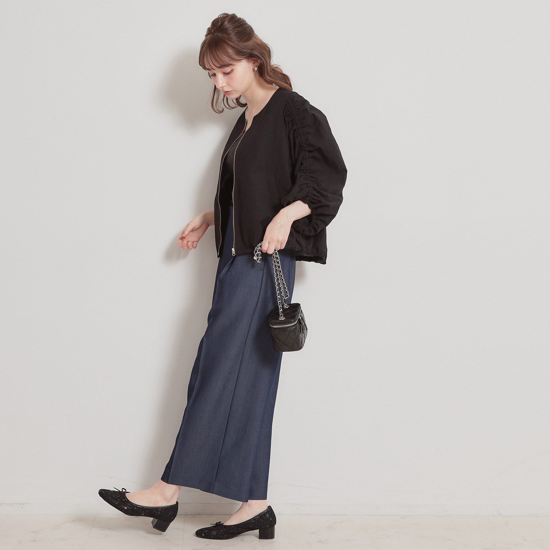 Couture broach「カラミタンブラーノーカラーブルゾン」|ブルゾン・スタジャン|