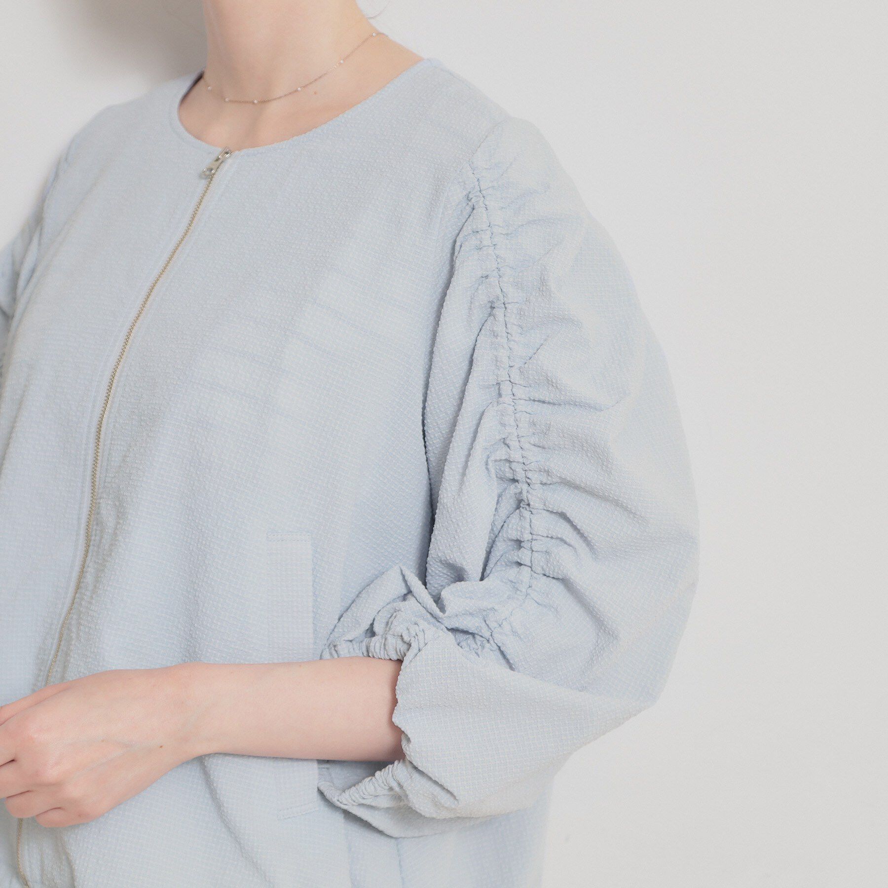 Couture broach「カラミタンブラーノーカラーブルゾン」|ブルゾン・スタジャン|