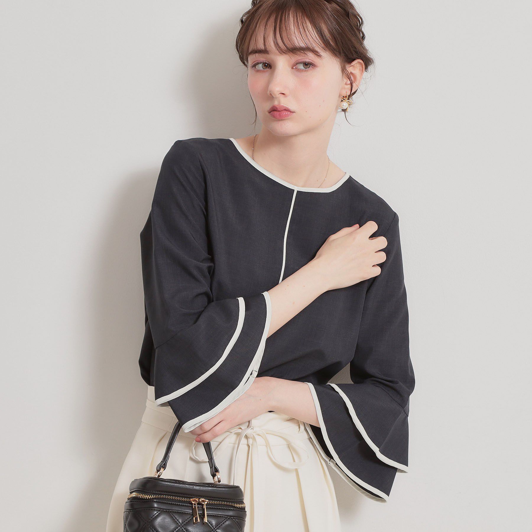 Couture broach「配色ラッフルブラウス」|シャツ・ブラウス|