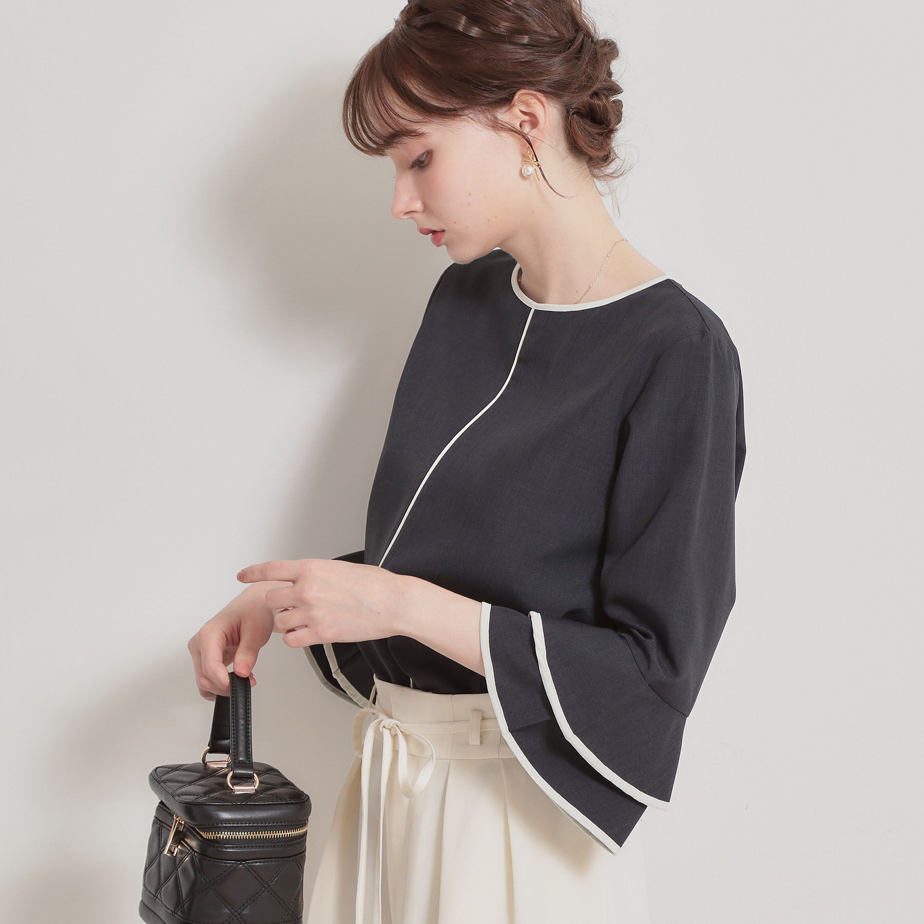 Couture broach「配色ラッフルブラウス」|シャツ・ブラウス|