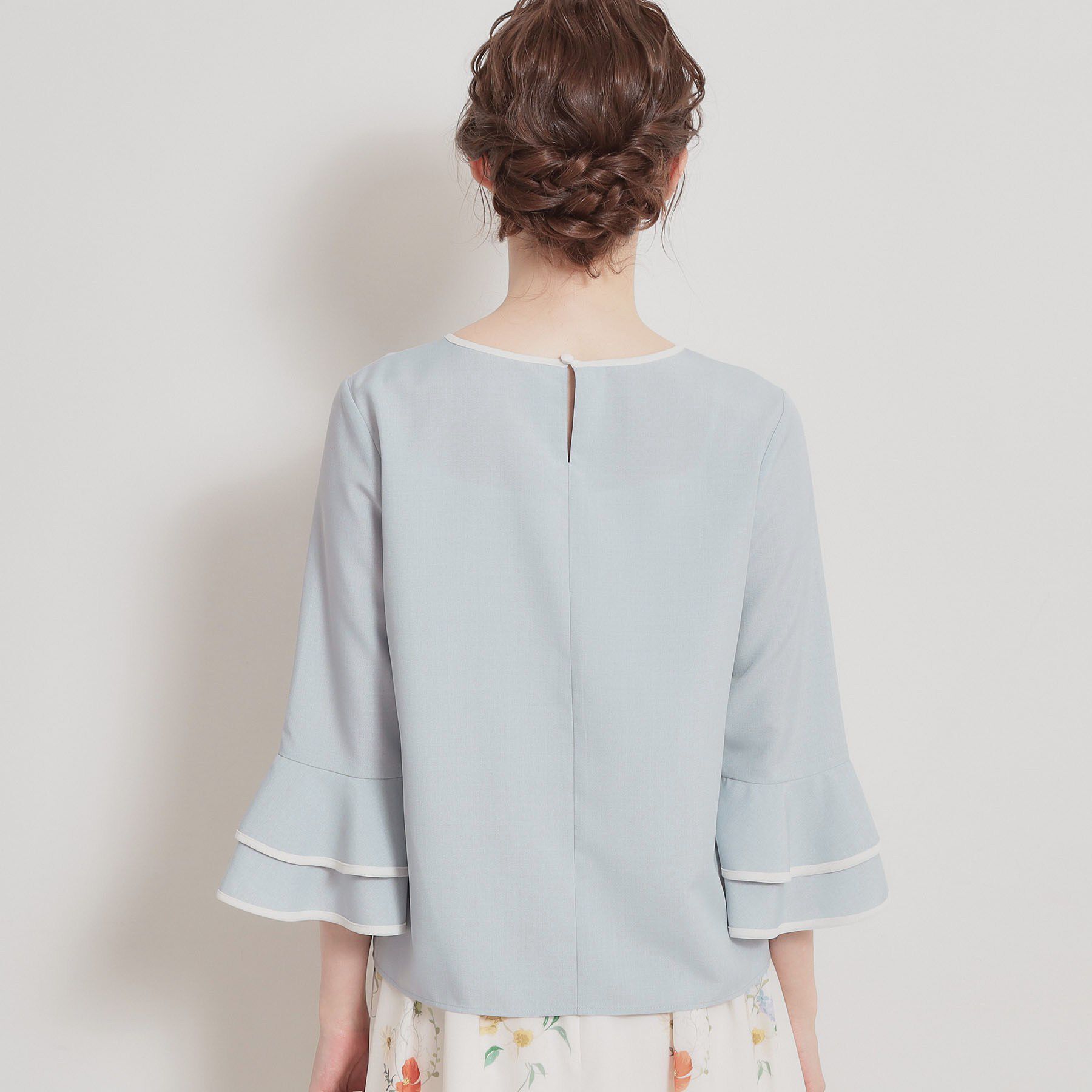 Couture broach「配色ラッフルブラウス」|シャツ・ブラウス|