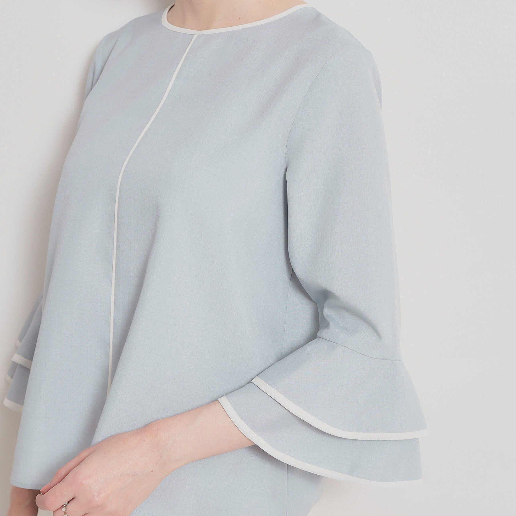 Couture broach「配色ラッフルブラウス」|シャツ・ブラウス|