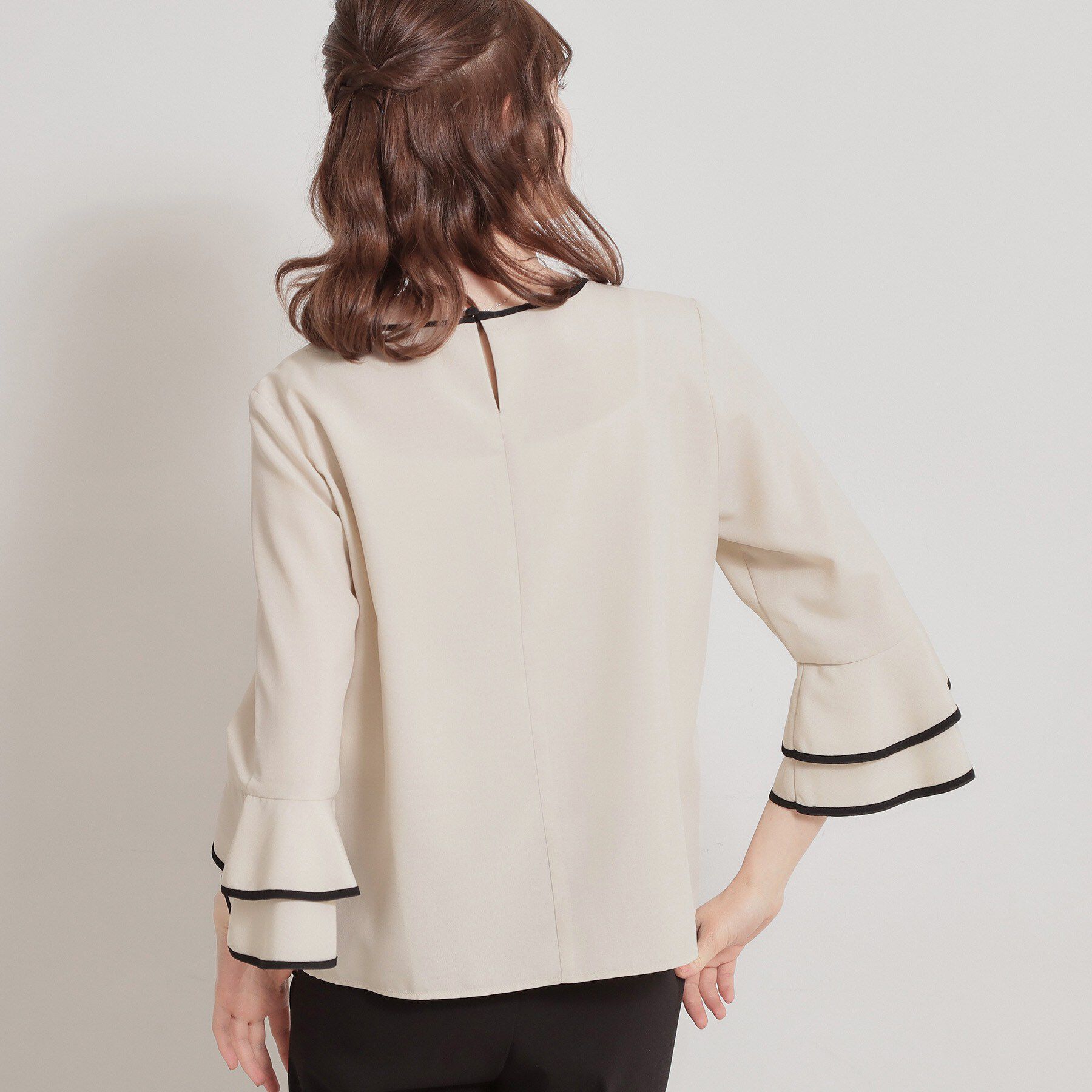 Couture broach「配色ラッフルブラウス」|シャツ・ブラウス|