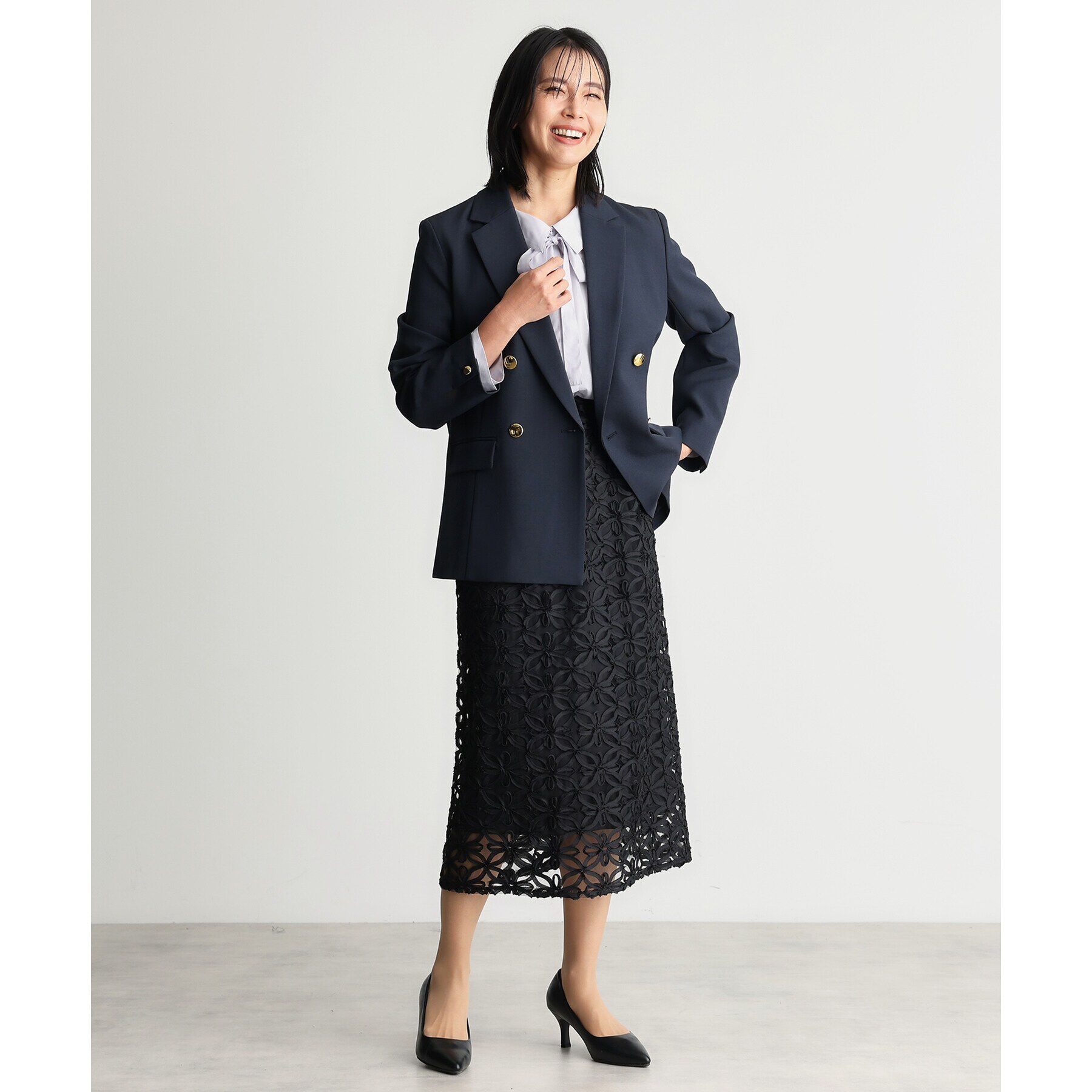 THE SHOP TK「【ONOFF活躍／セレモニー】刺繍レーススカート／洗える」|スカート|