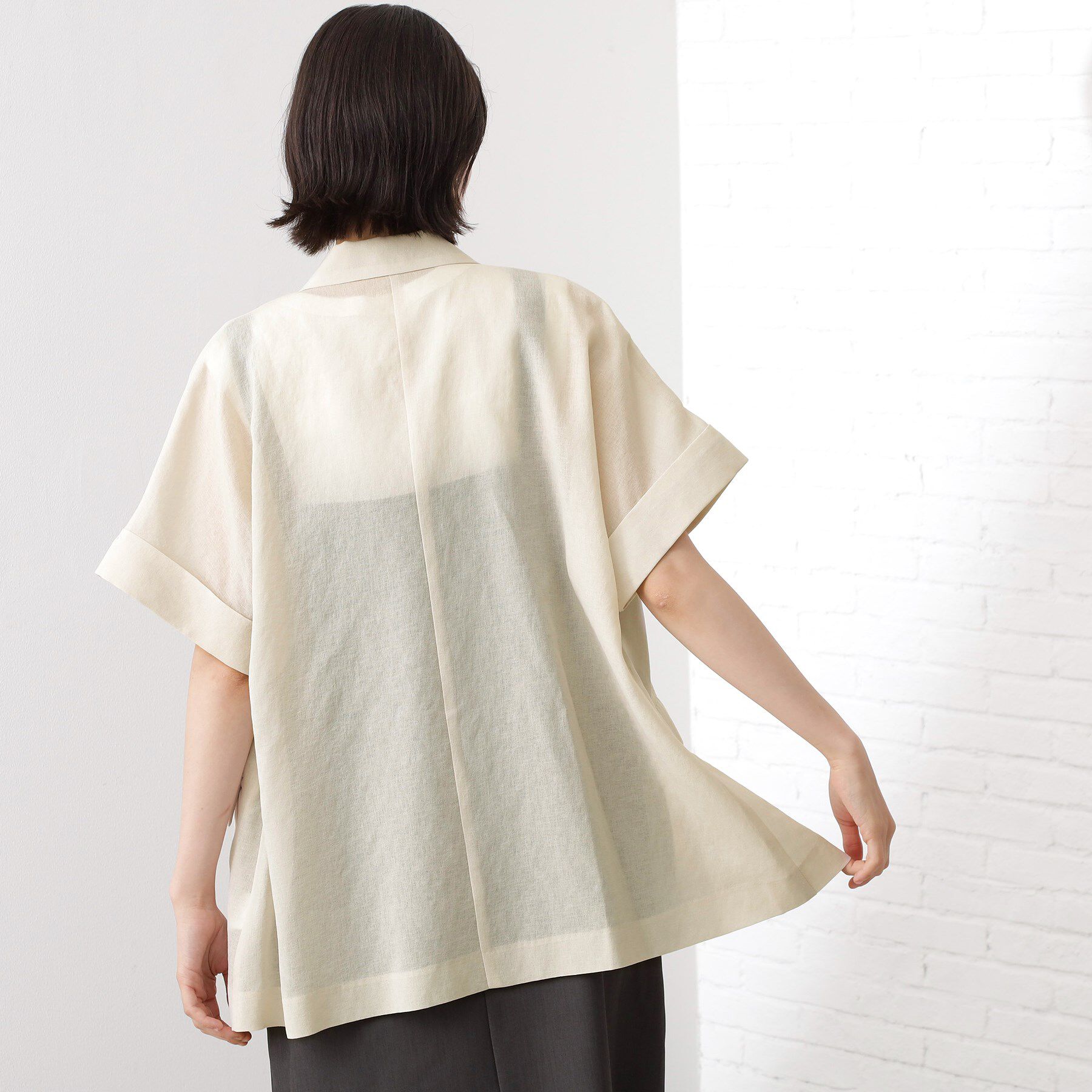 THE SHOP TK「半袖シアージャケット【洗える】」|テーラードジャケット|