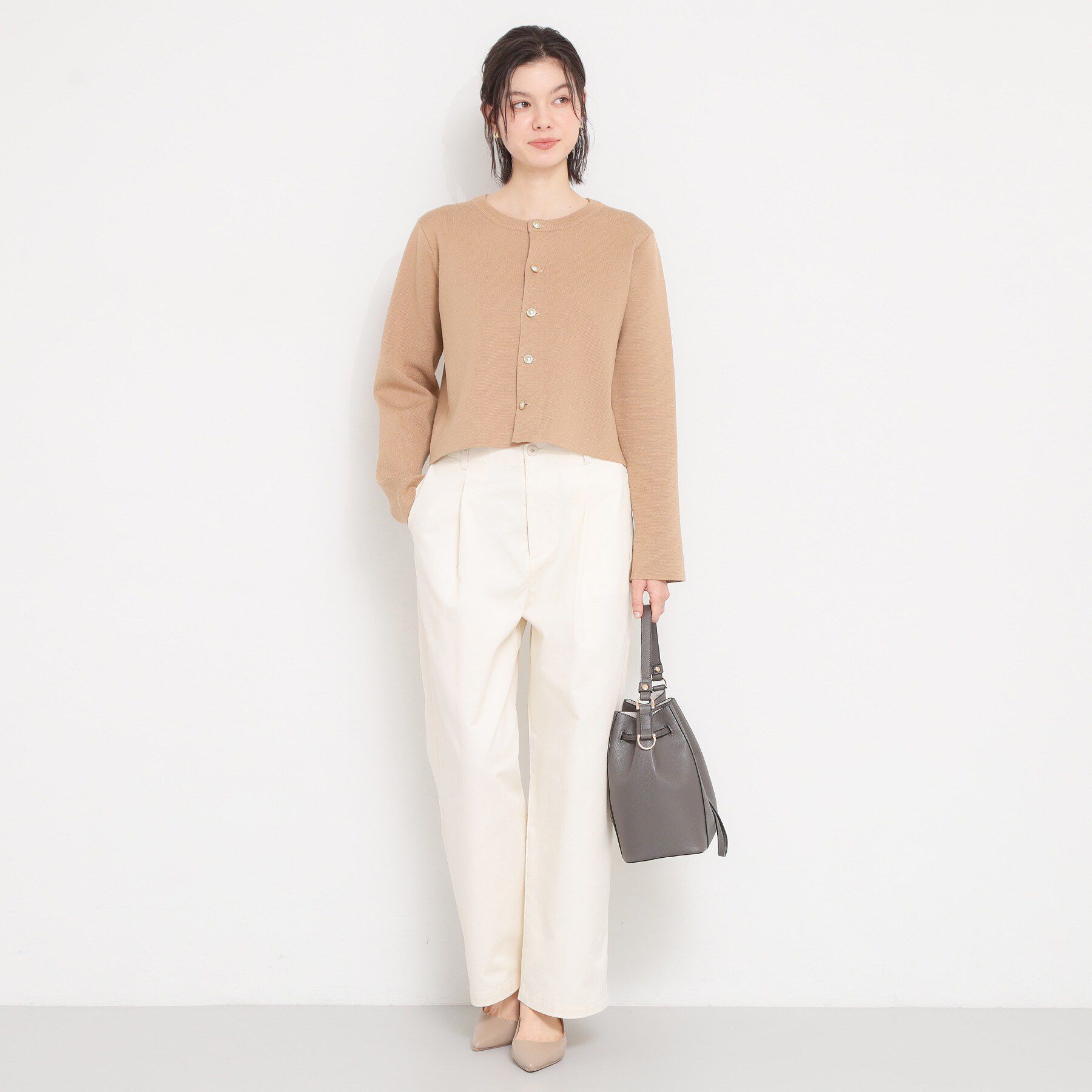 THE SHOP TK「ハーフミラノカーデ」|カーディガン|