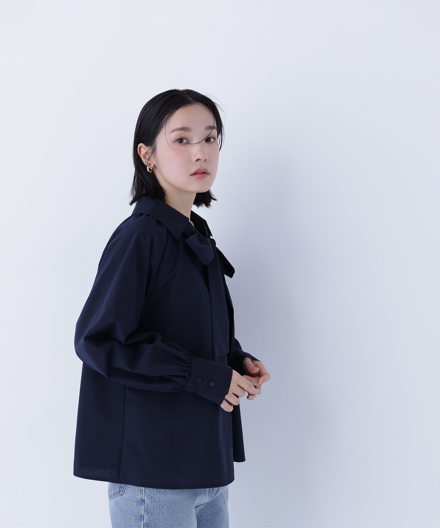  「スキッパーリボンタイブラウス」|シャツ・ブラウス|