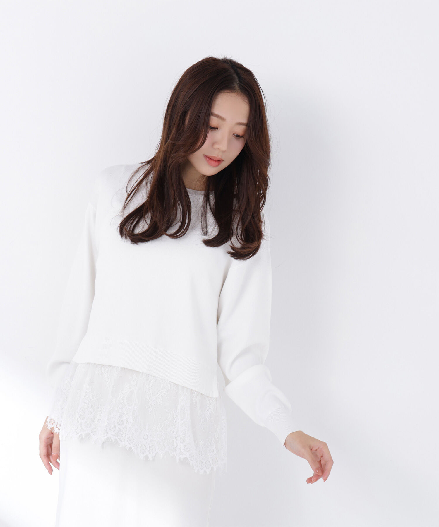  「レースドッキングニット」|ニット・セーター|