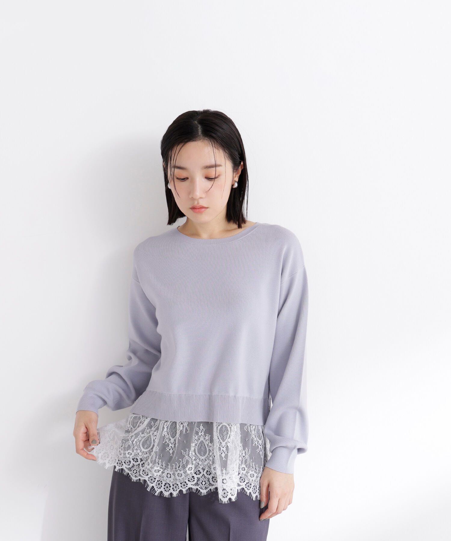  「レースドッキングニット」|ニット・セーター|