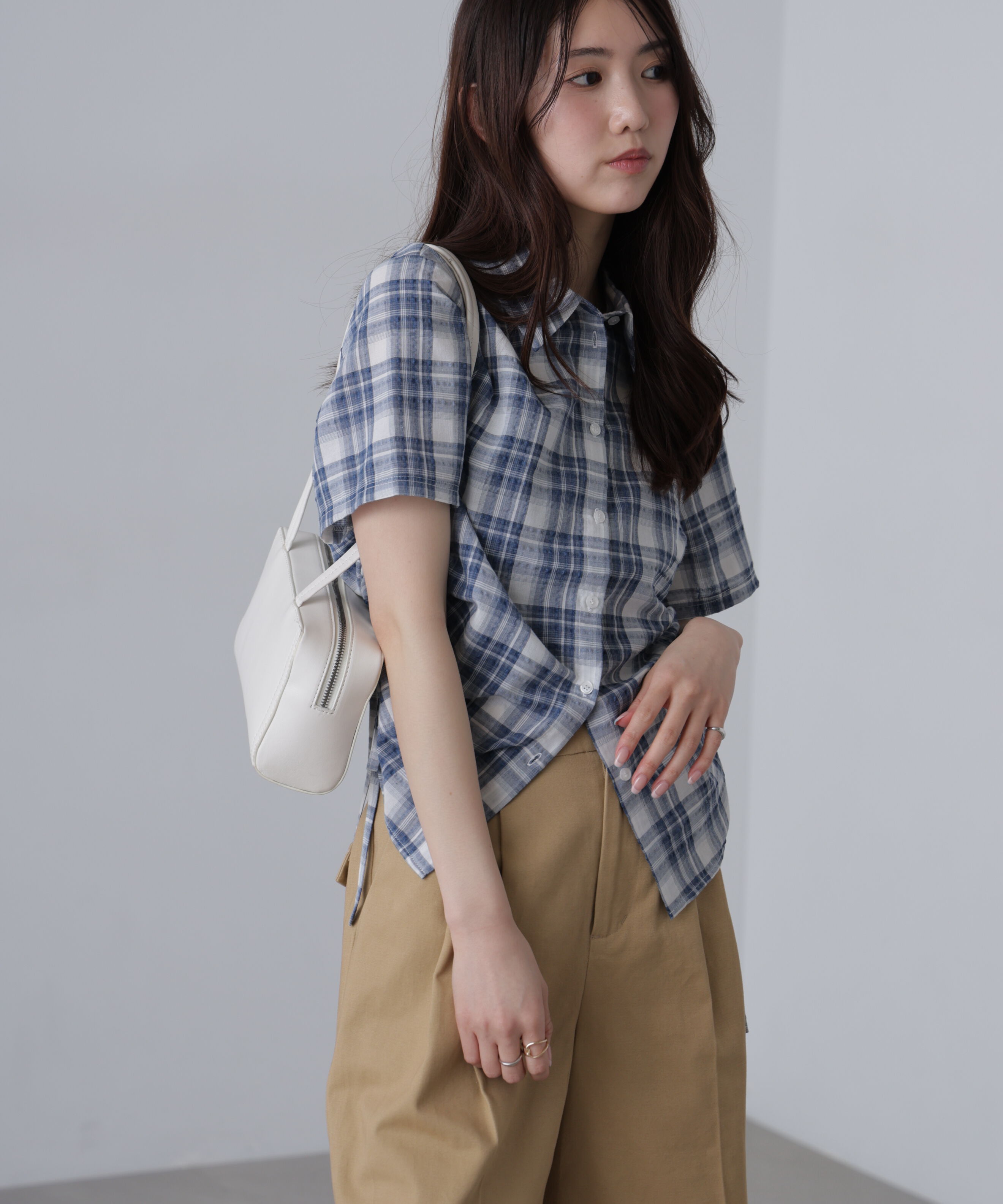  「ドロストチェックシャツ」|シャツ・ブラウス|