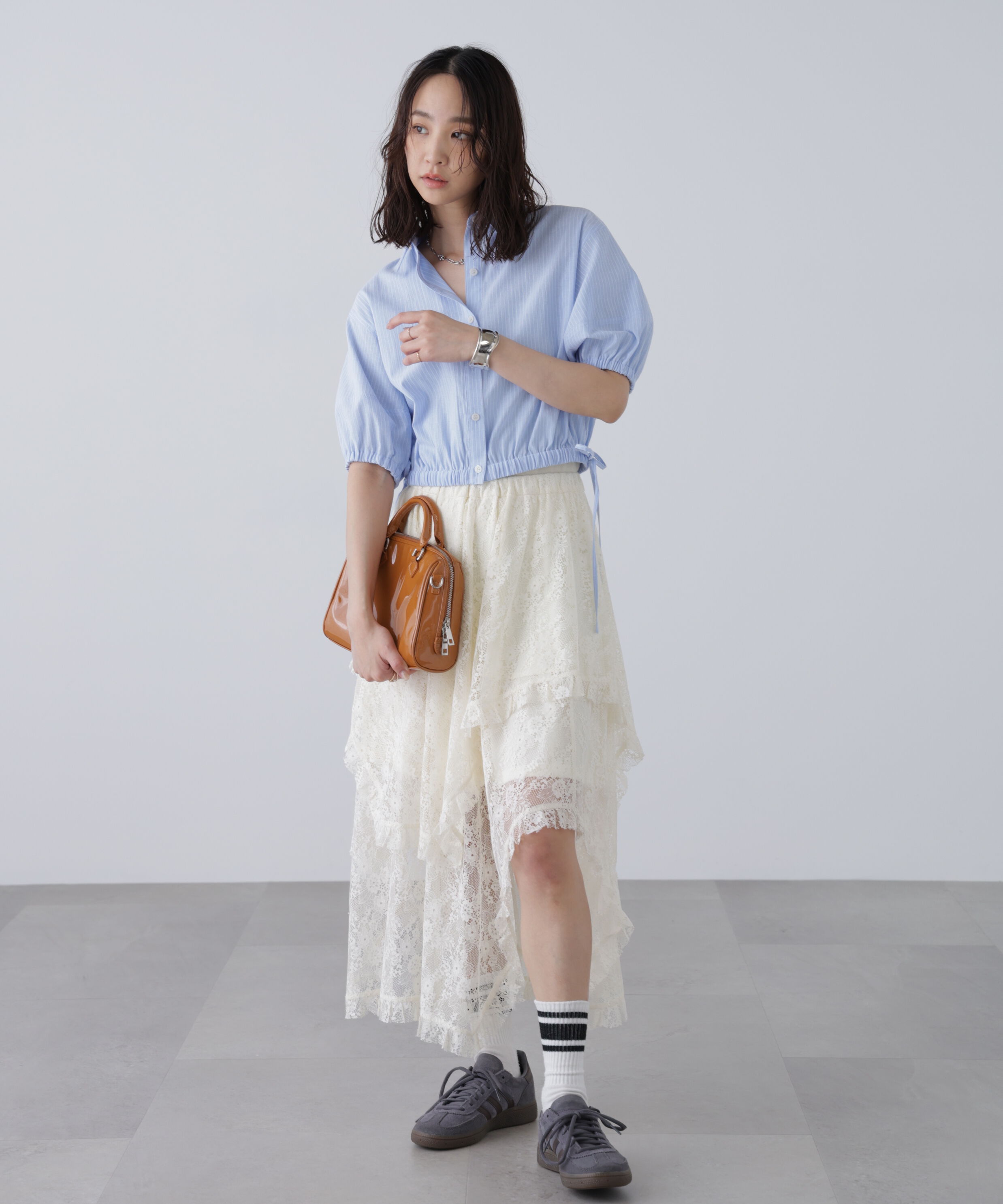  「裾ドロスト半袖ブラウス」|シャツ・ブラウス|