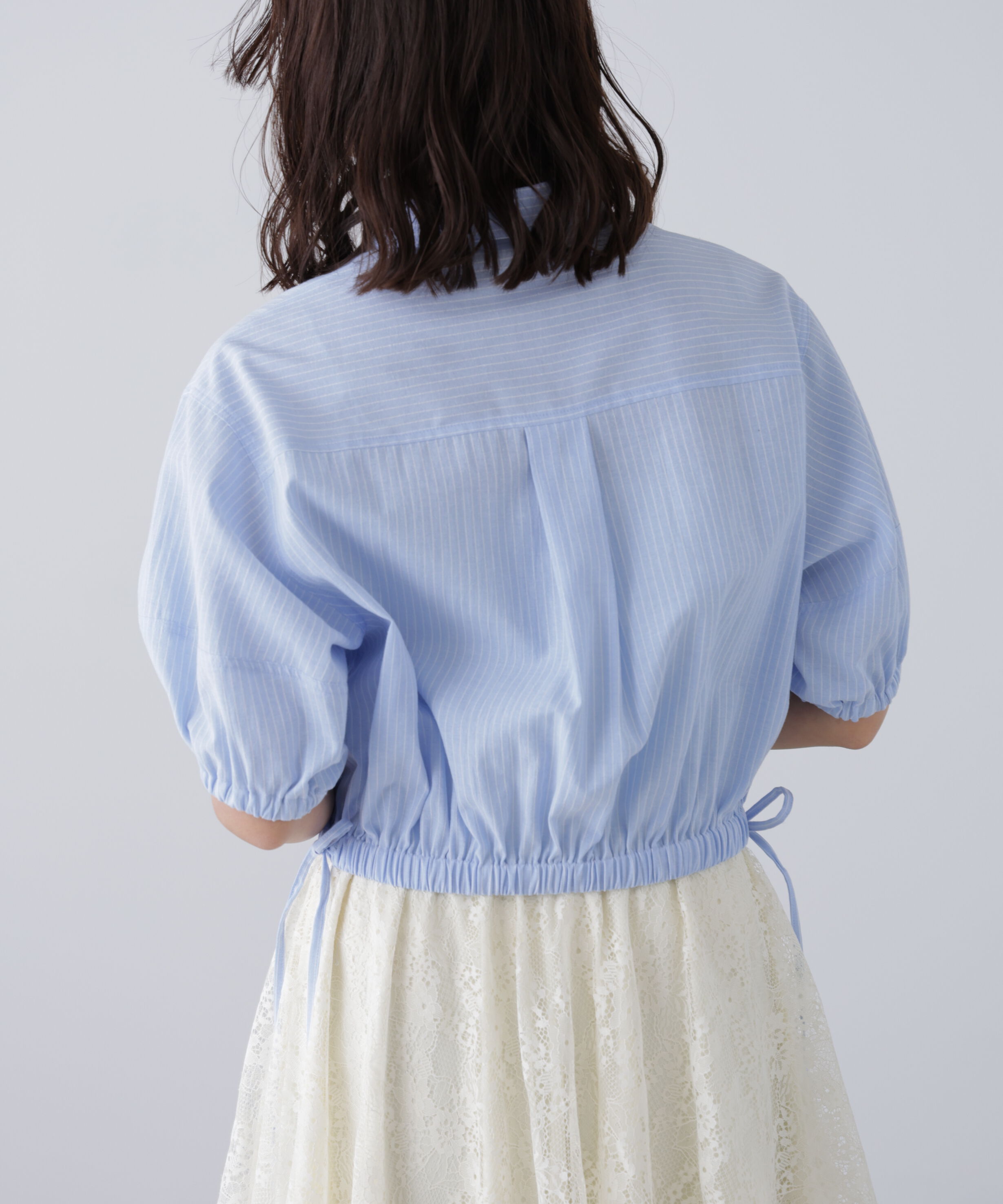  「裾ドロスト半袖ブラウス」|シャツ・ブラウス|