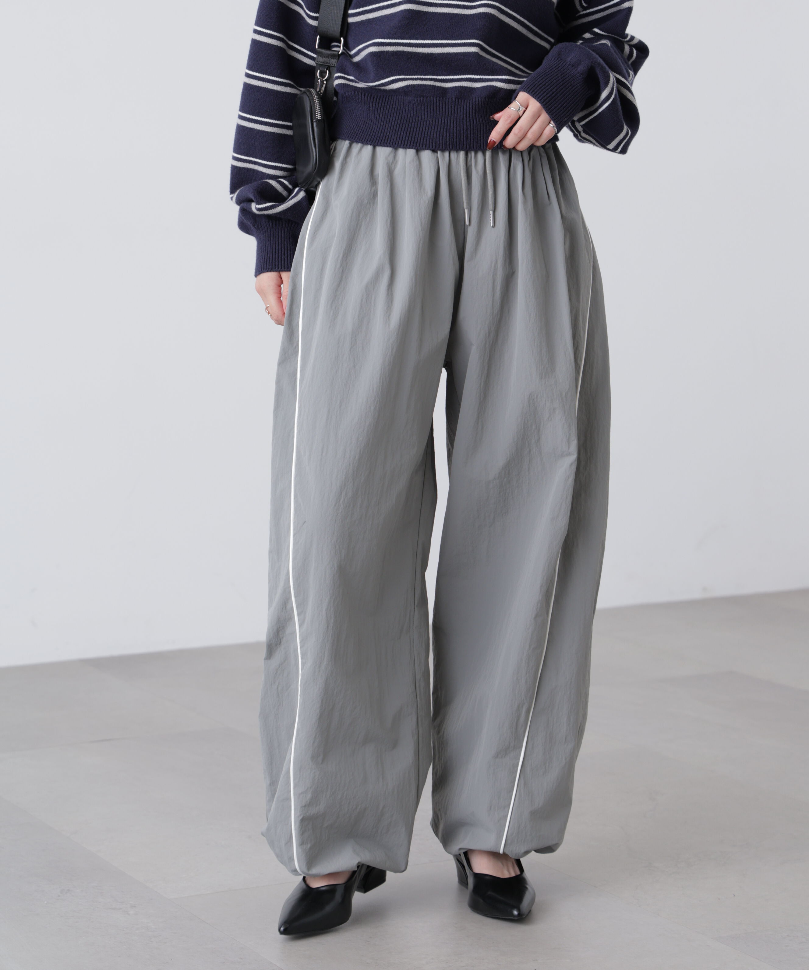  「サイドタック配色ラインナイロンパンツ」|その他|