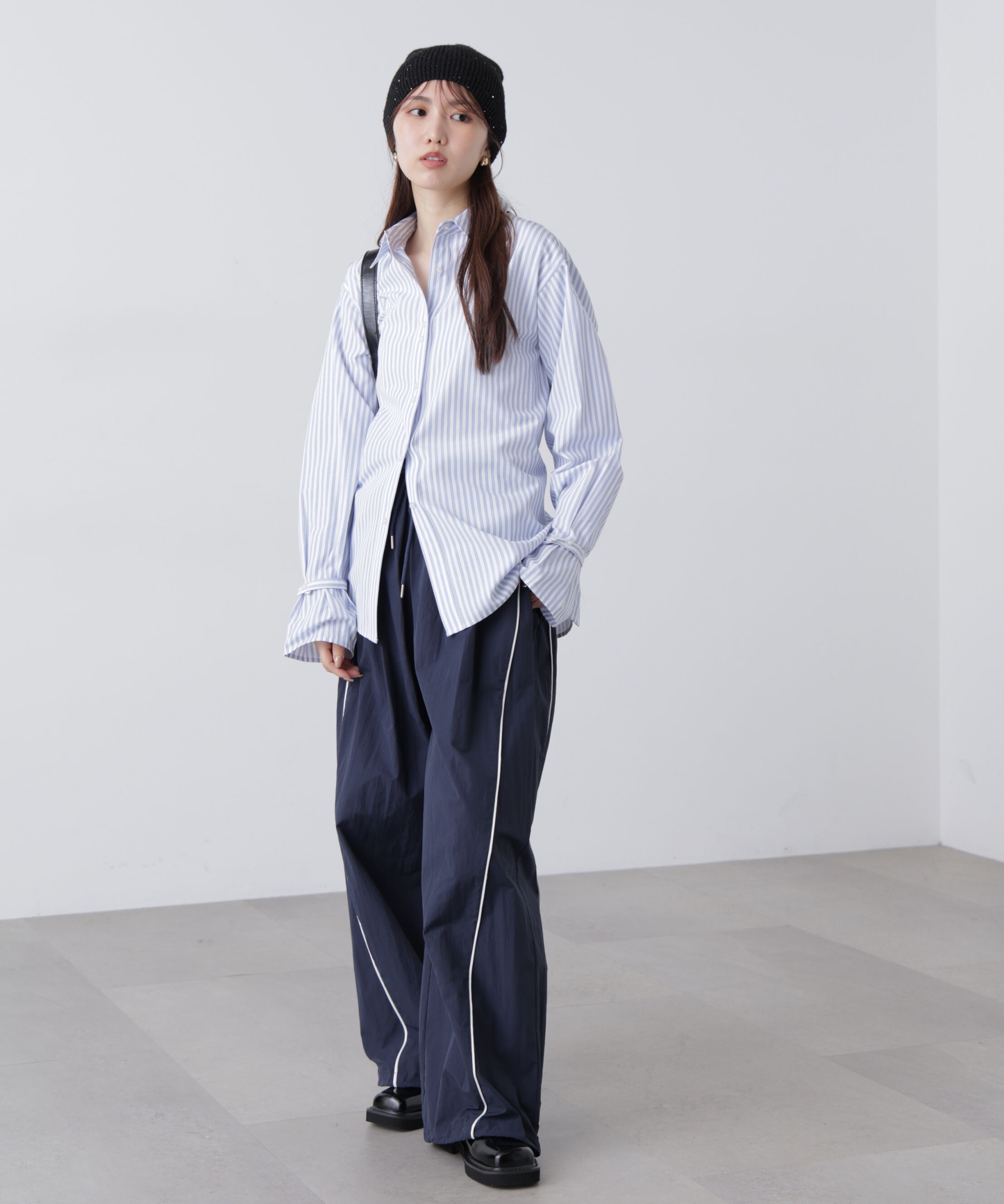  「サイドタック配色ラインナイロンパンツ」|その他|