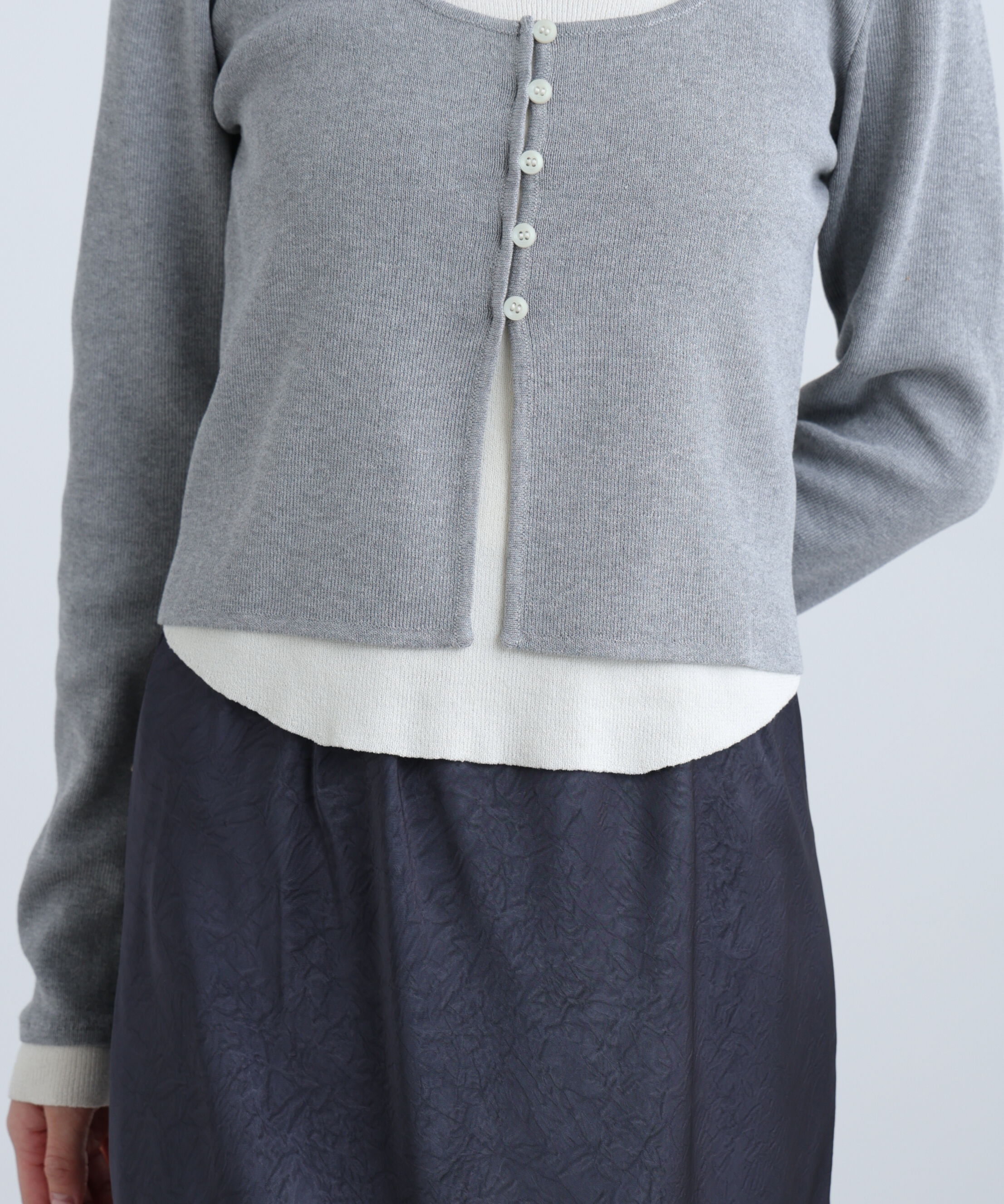  「キャミレイヤードクルーネックニット」|ニット・セーター|