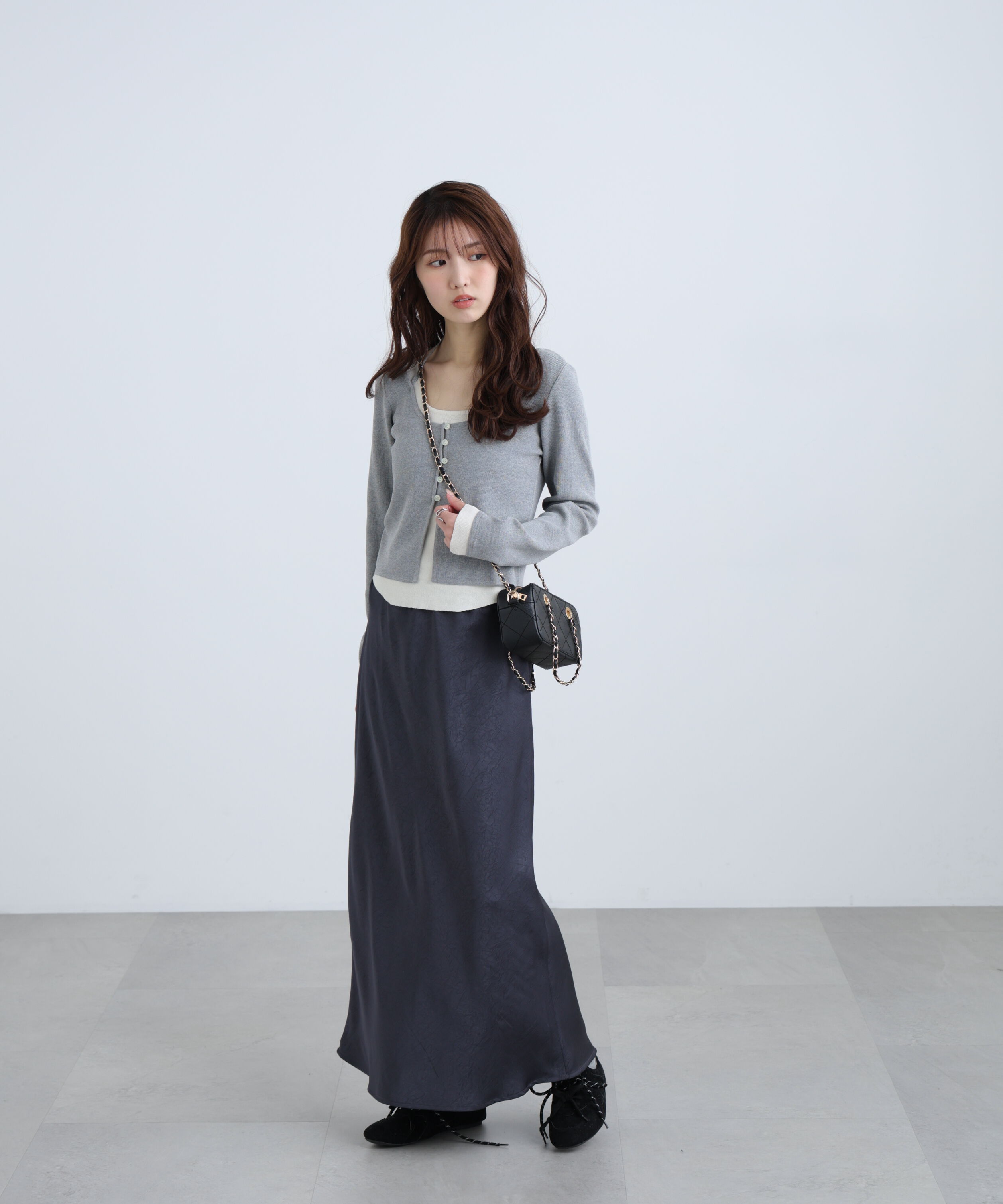  「キャミレイヤードクルーネックニット」|ニット・セーター|