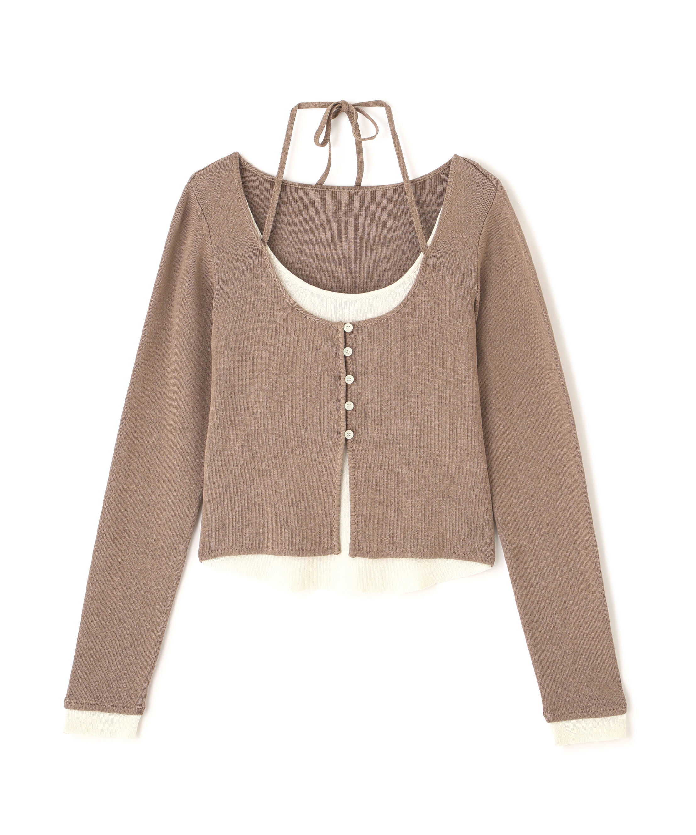  「キャミレイヤードクルーネックニット」|ニット・セーター|