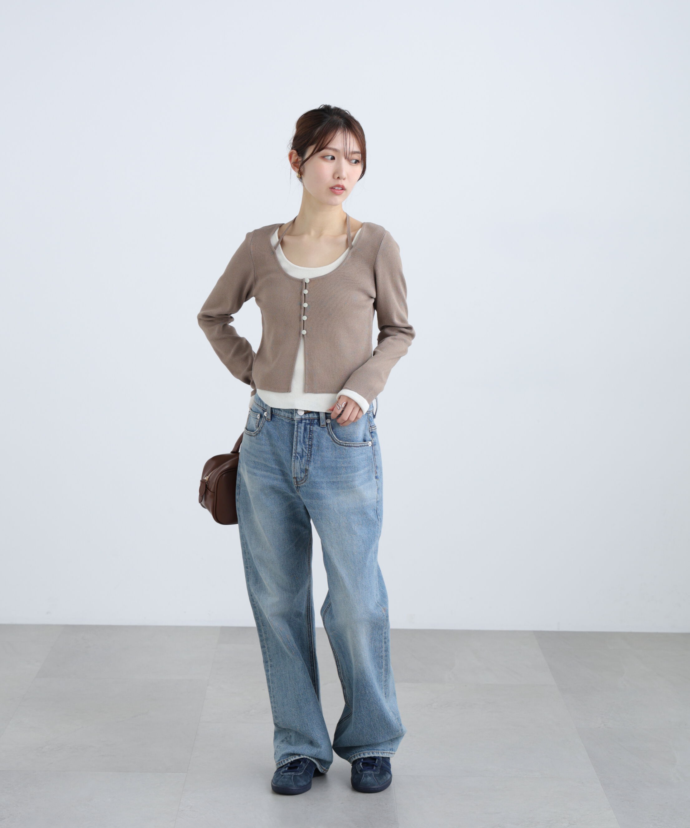  「キャミレイヤードクルーネックニット」|ニット・セーター|