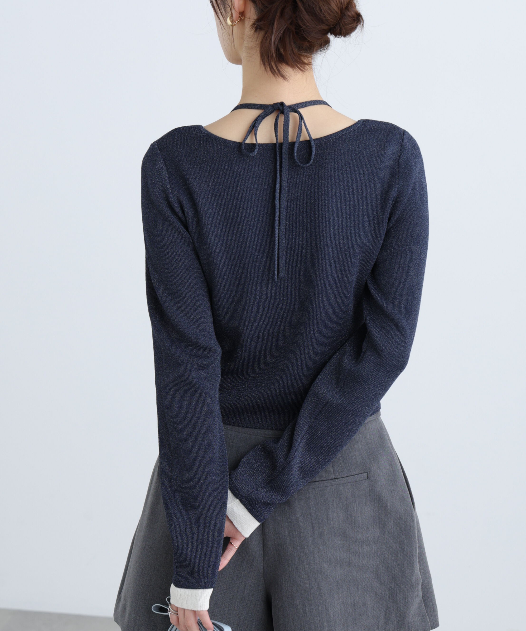  「キャミレイヤードクルーネックニット」|ニット・セーター|