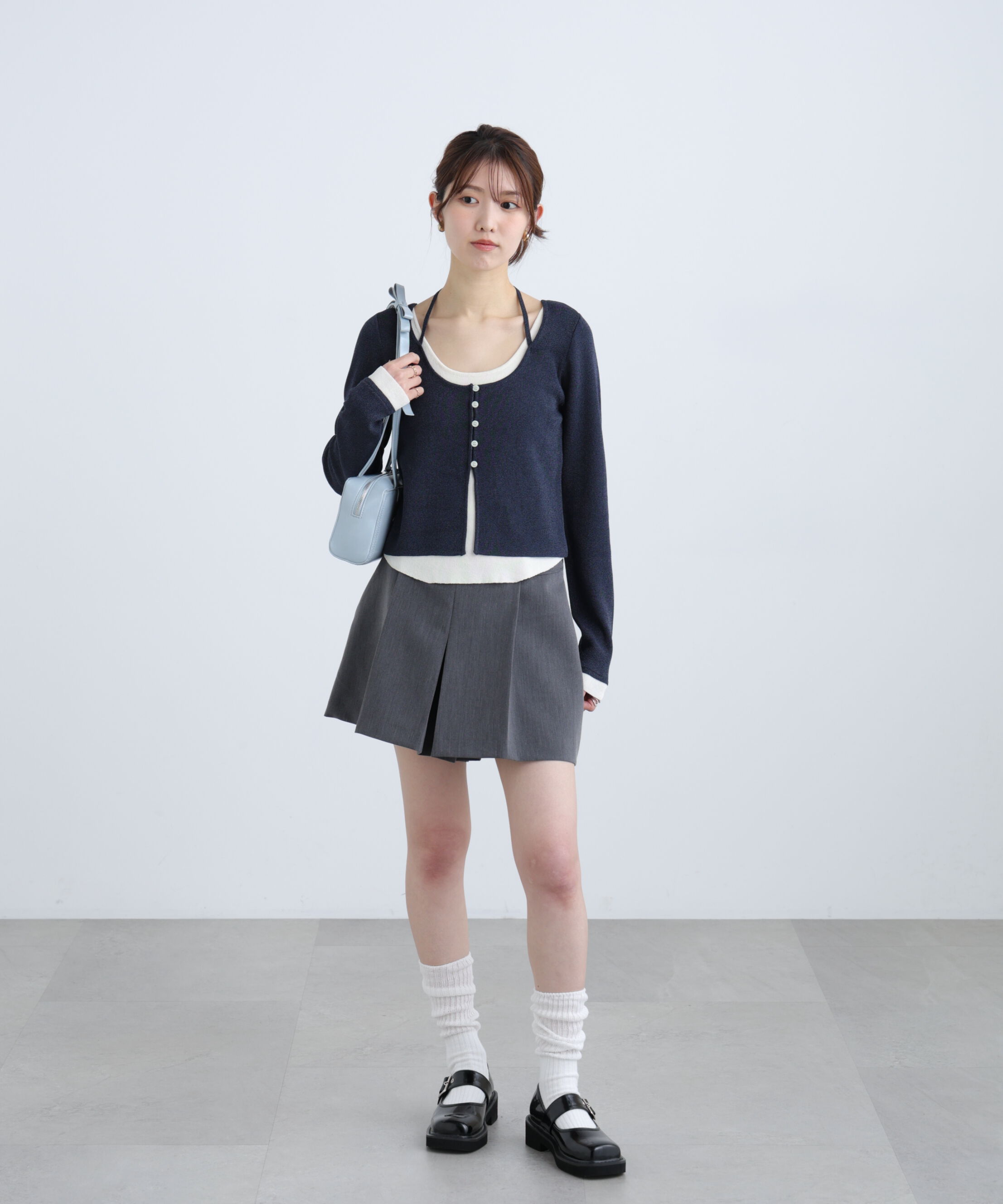  「キャミレイヤードクルーネックニット」|ニット・セーター|