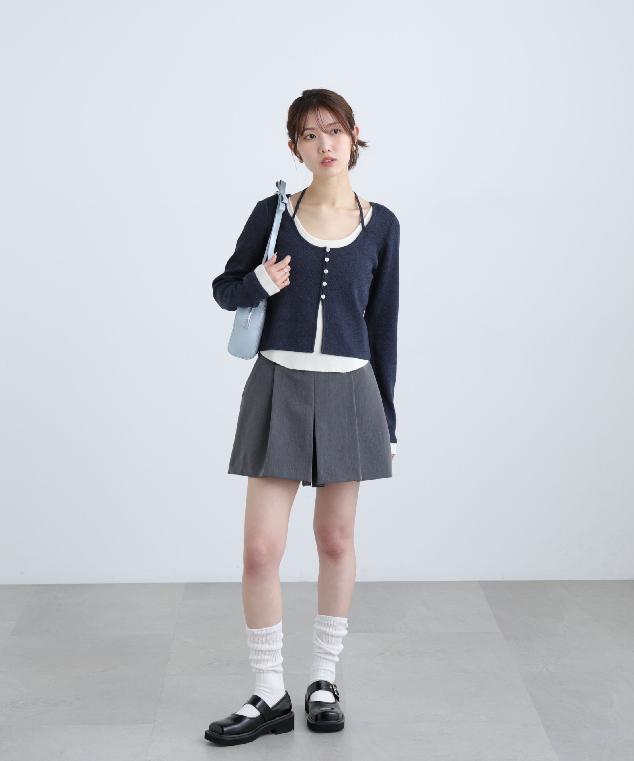  「キャミレイヤードクルーネックニット」|ニット・セーター|