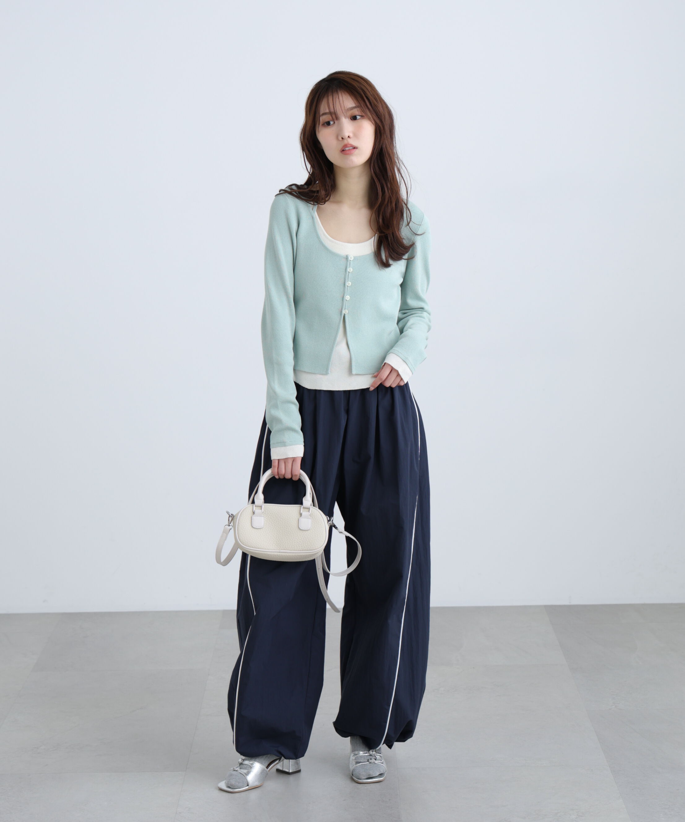  「キャミレイヤードクルーネックニット」|ニット・セーター|