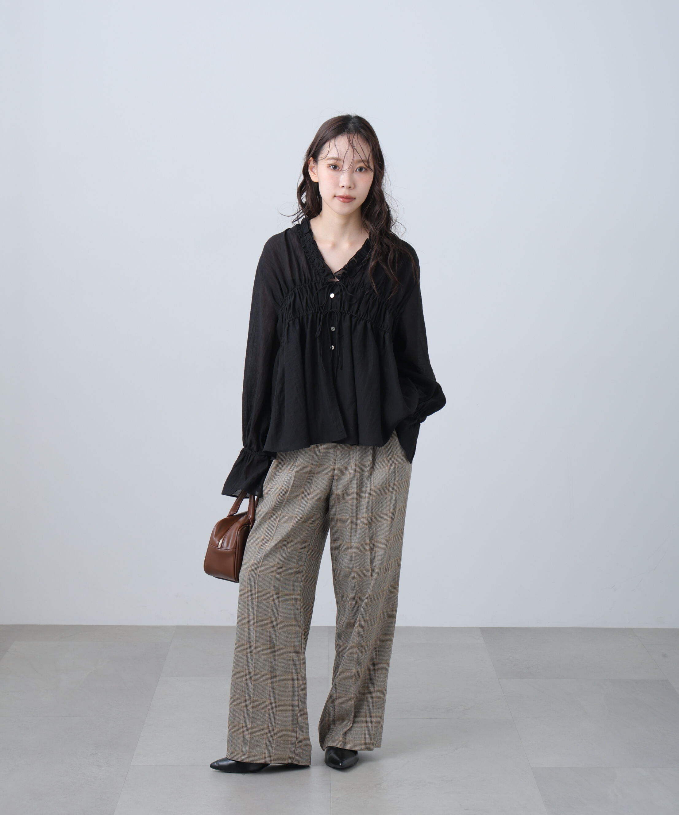  「シャーリングドロストブラウス」|シャツ・ブラウス|