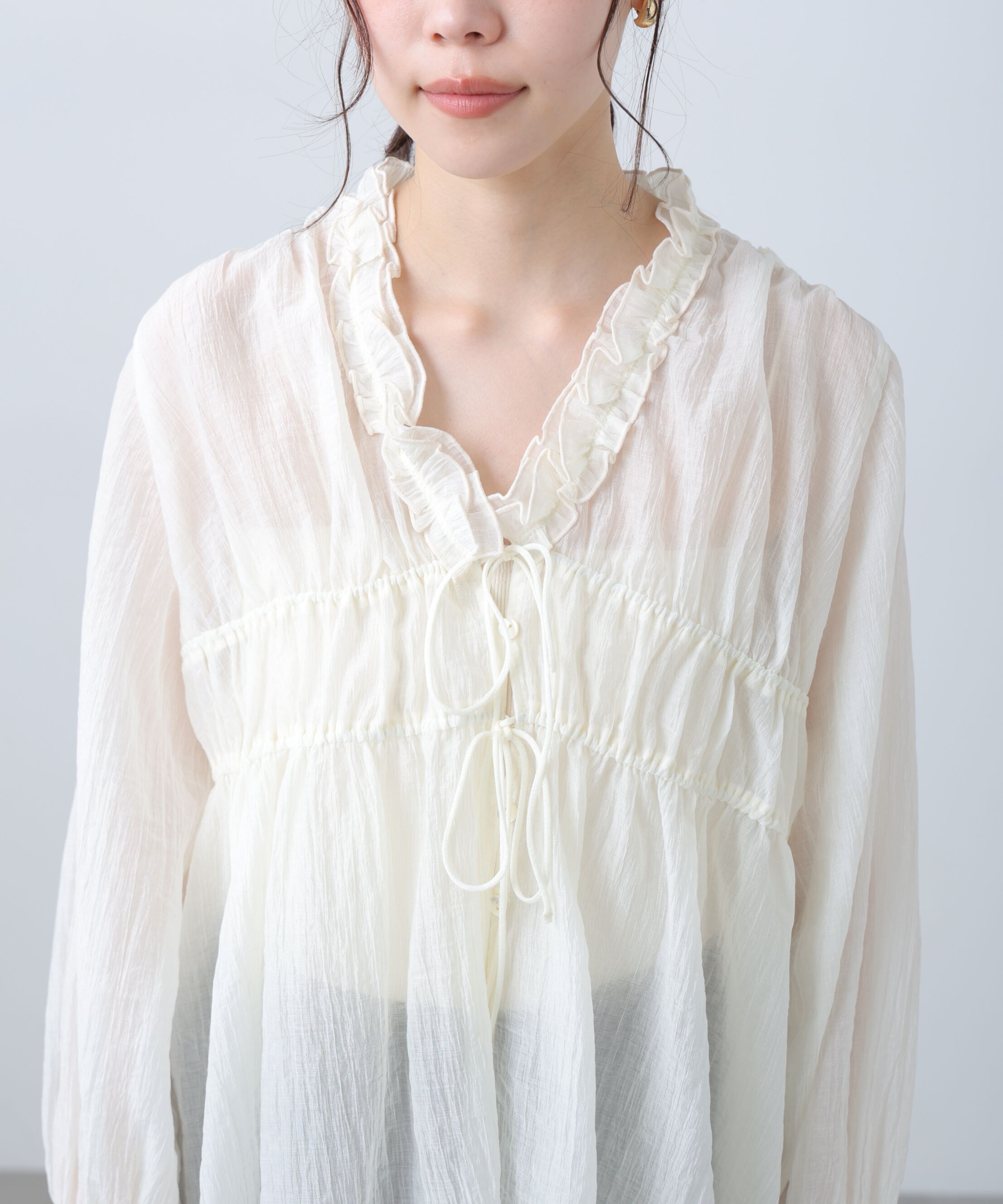  「シャーリングドロストブラウス」|シャツ・ブラウス|