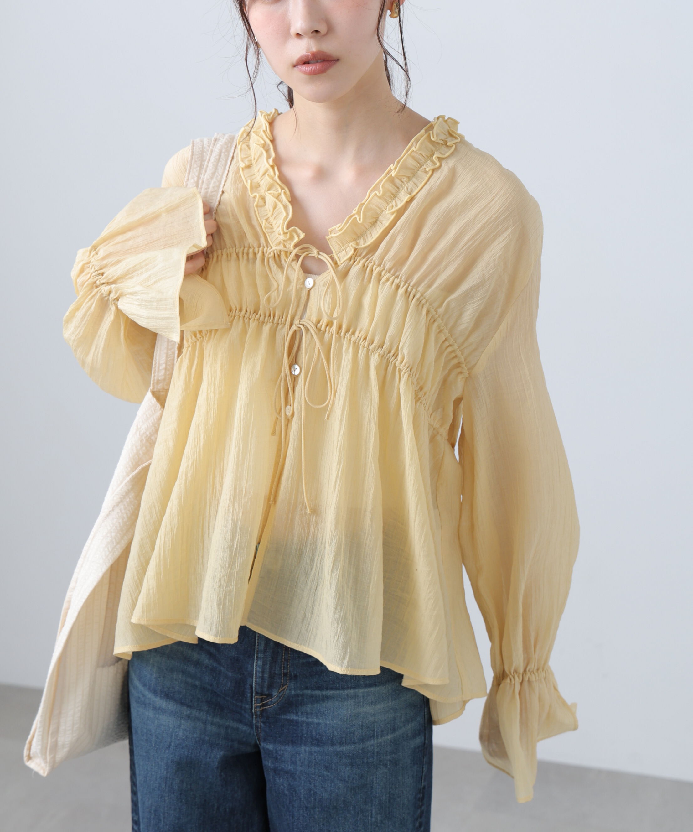  「シャーリングドロストブラウス」|シャツ・ブラウス|