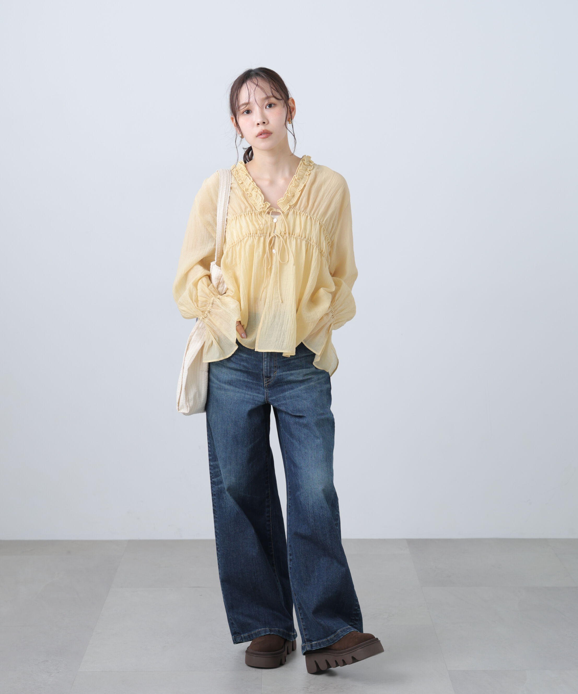  「シャーリングドロストブラウス」|シャツ・ブラウス|